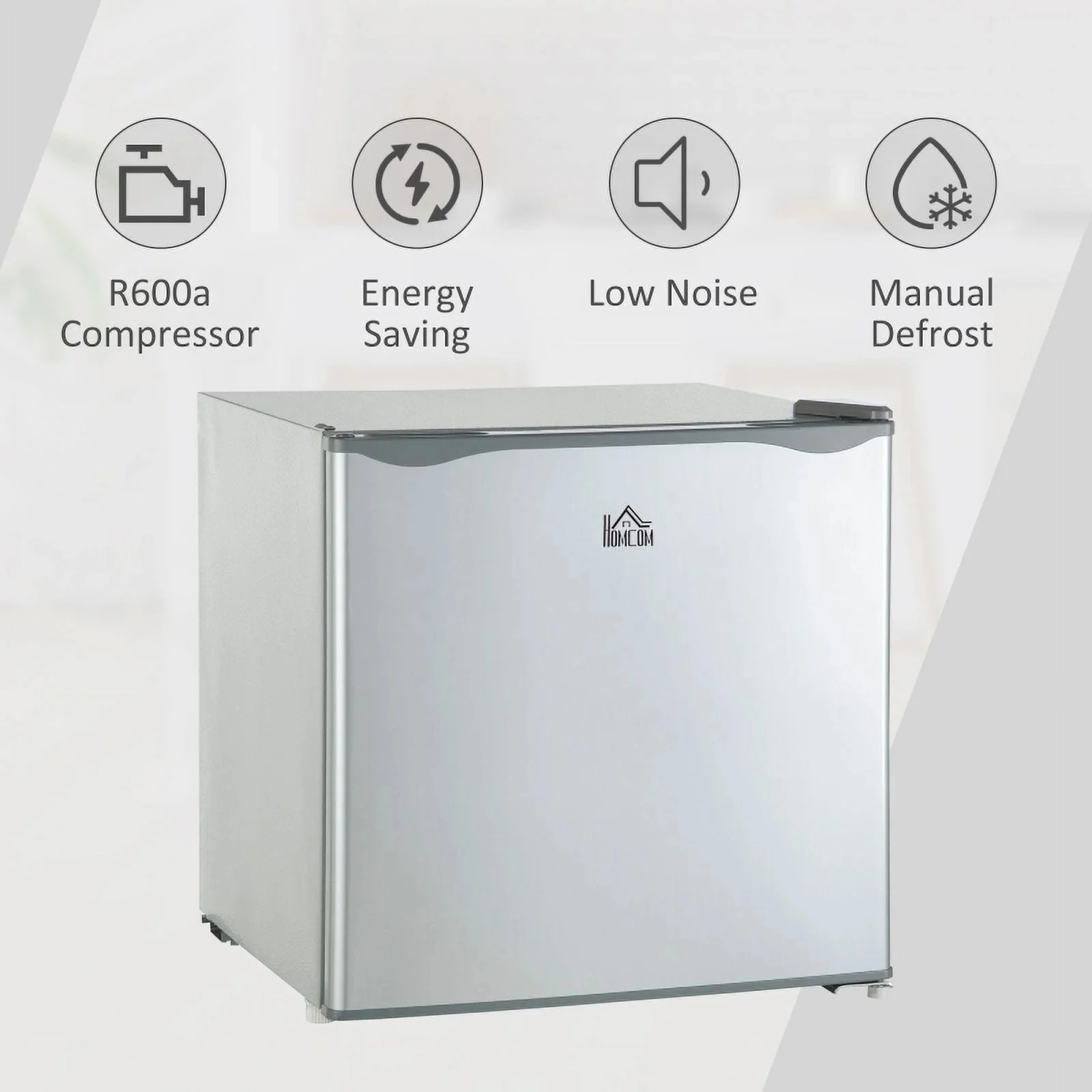 HOMCOM Compact Upright Mini Freezer, 1.1 Cu.Ft, Gray 05