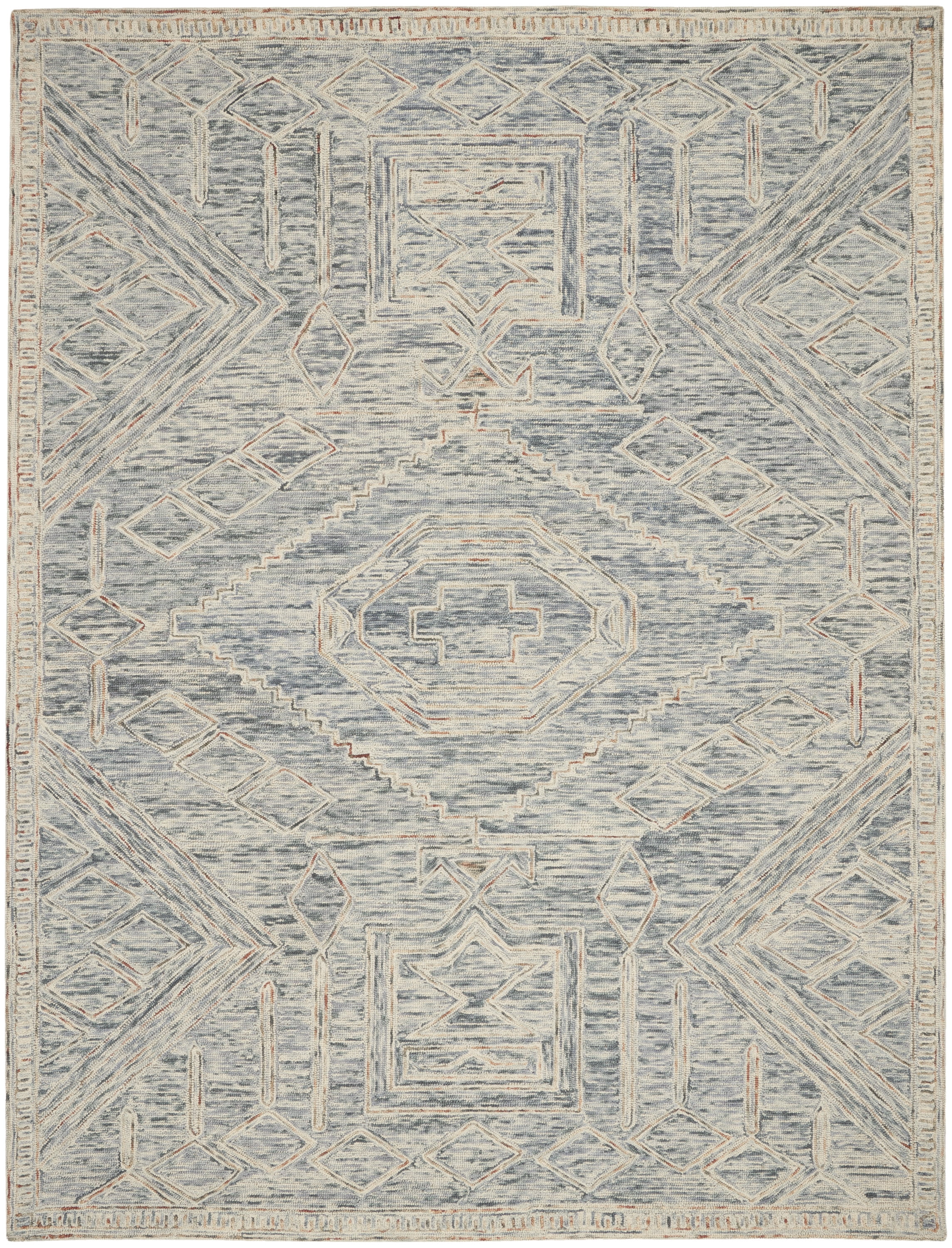 Nourison Linked Rustic Bohemian Blue/Multi 8' x 10'6