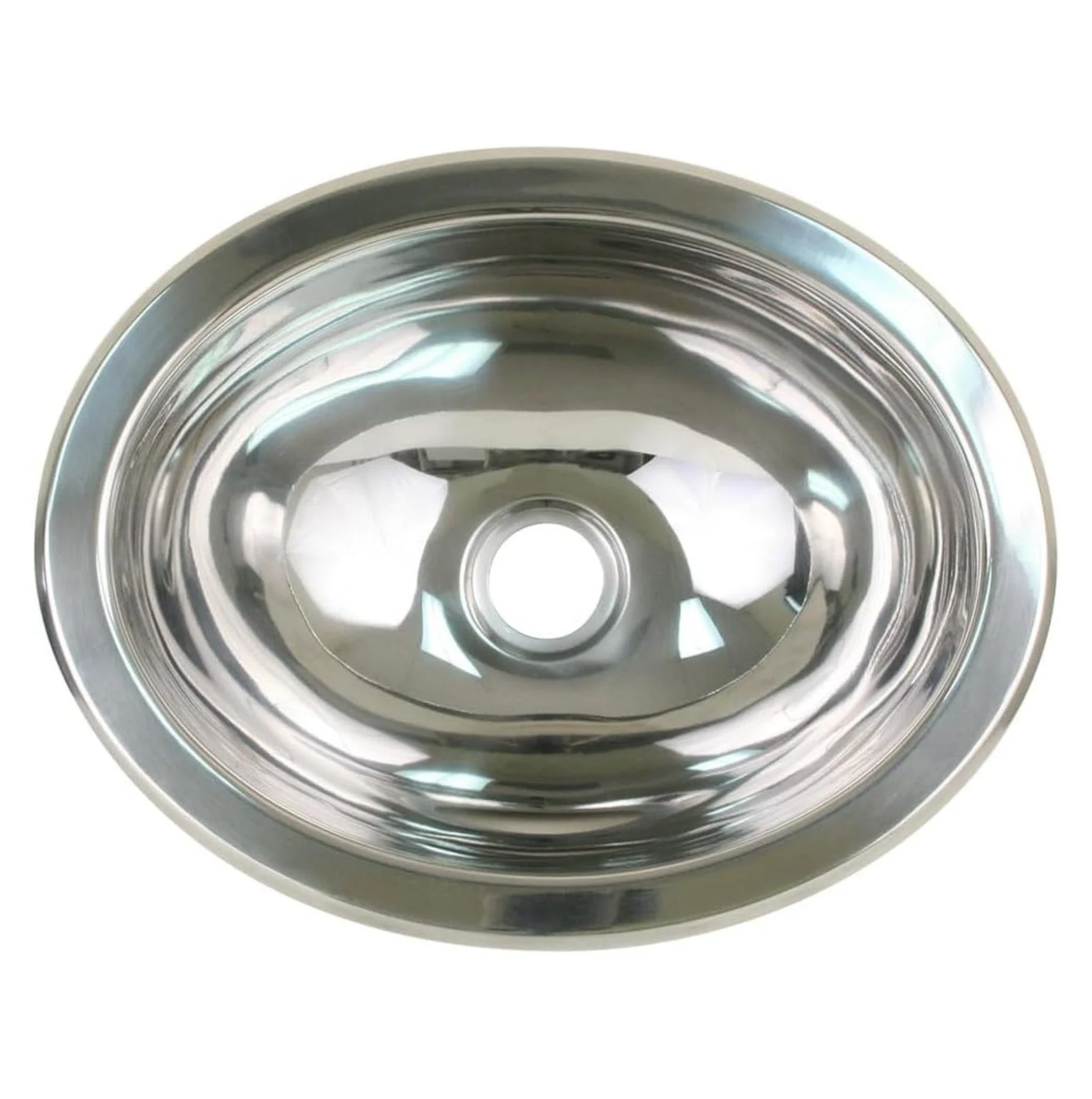Scandvik Stainless Steel Oval Sink - 13.25 x 10.5 Inch - Polished Finish Kitchen Bathroom Bar Sink Durable Drop-in Undermount Sink