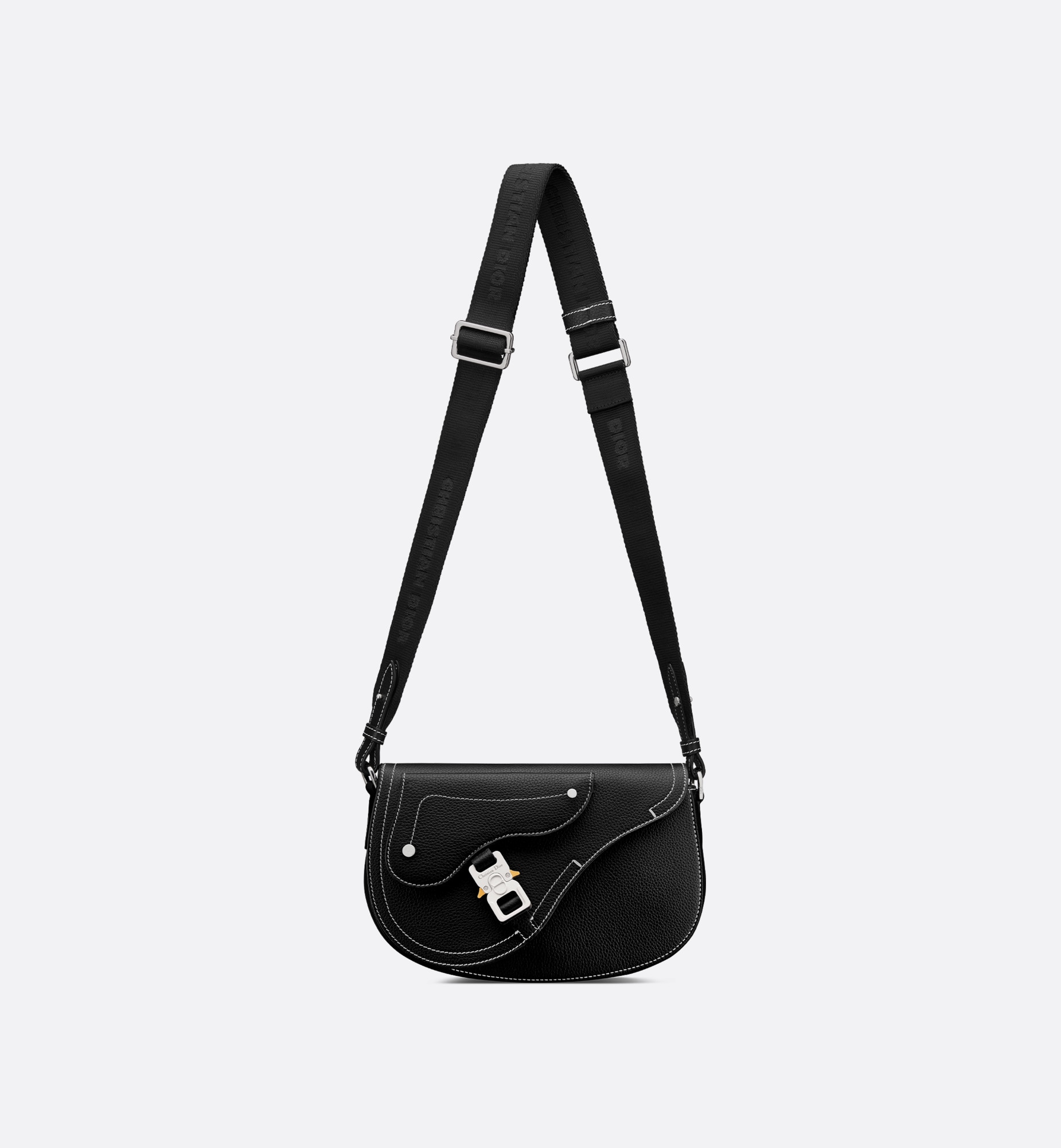 Dior Saddle Messenger Bag Black For Men 9.5 Inches/ 24 Cm 1ADPO325YKK_H00N