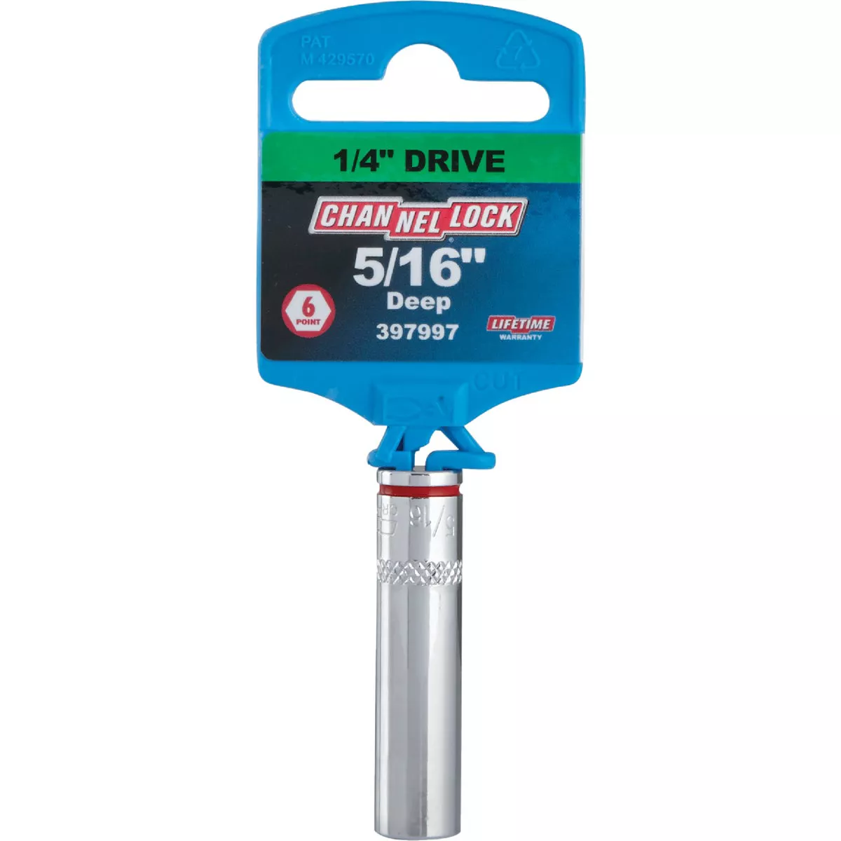 Channellock 1/4 In. Drive 5/16 In. 6-Point Deep Standard Socket