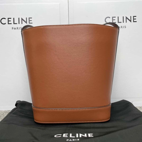 Celine CUIR TRIOMPHE small smooth cowhide bucket bag brown
