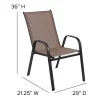 BizChair 5 Pack Black Outdoor Stack Chair with Flex Comfort Material and Metal Frame - Image 23