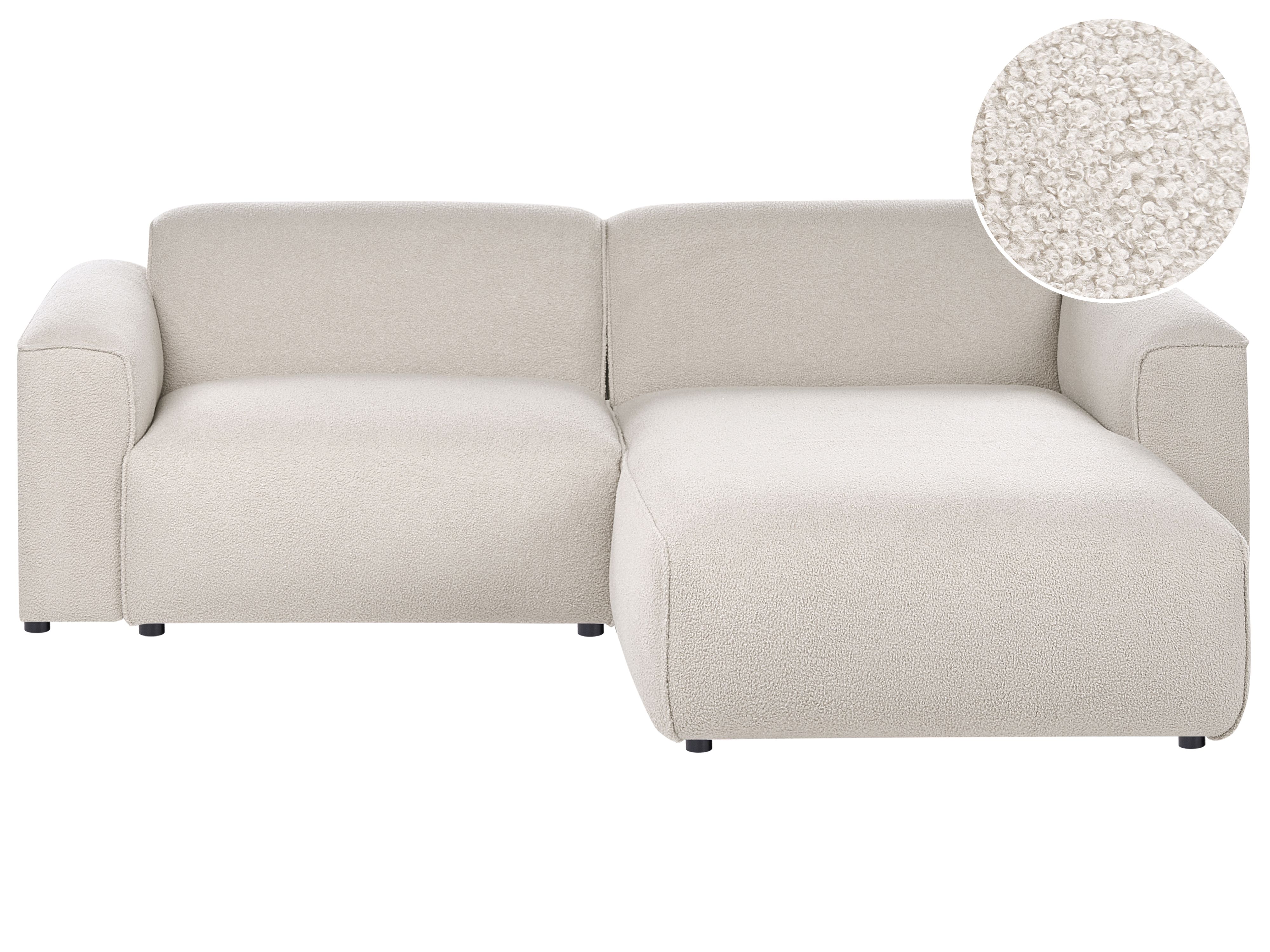 Corner Sofa 3 Seater FAABORG Boucle Beige Left Hand