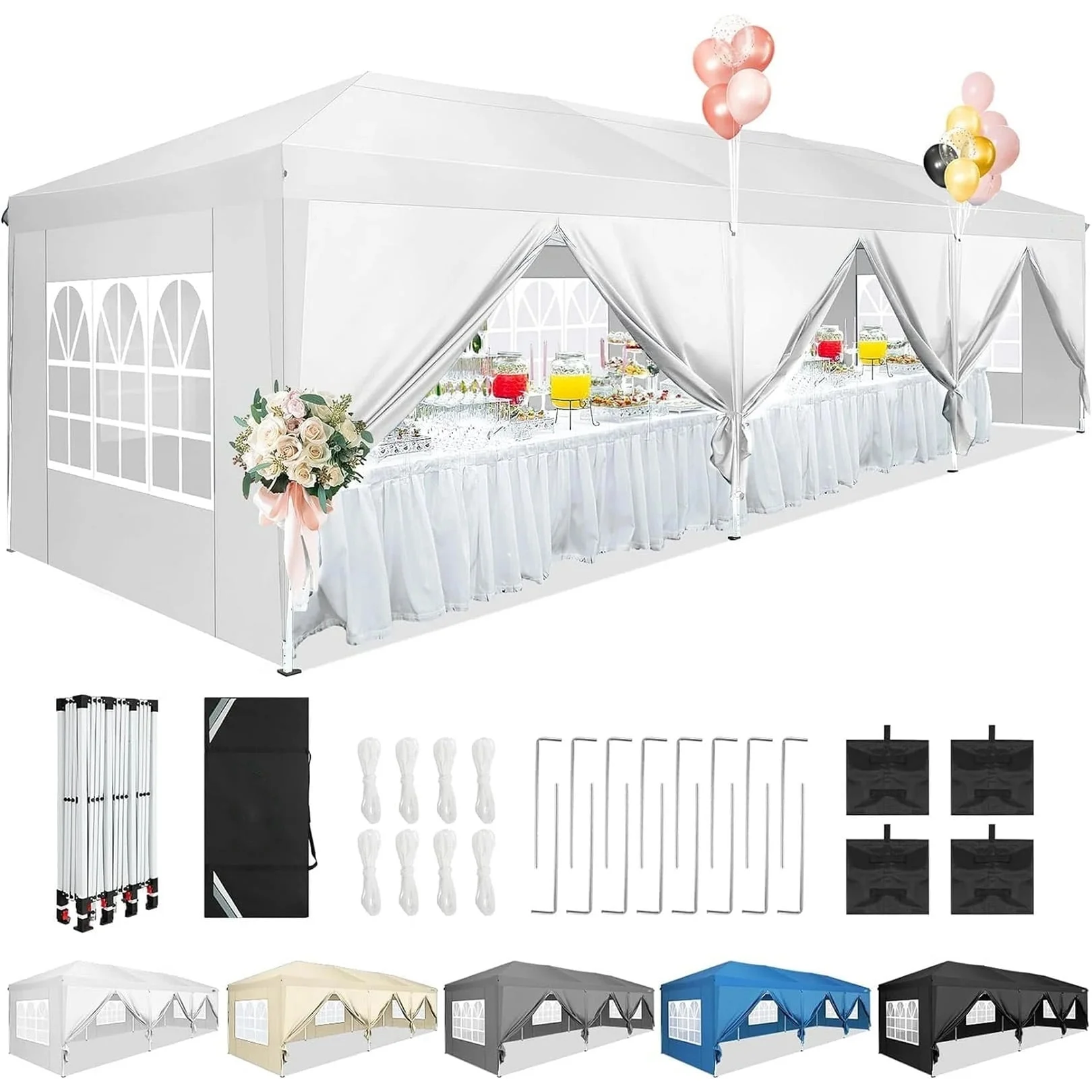 SANOPY 10'x10' EZ Pop Up Canopy Tent Outdoor Party Instant Shelter Portable Folding Beach Canopy with 4 Sandbag & Carrying Bag, Black - Image 45