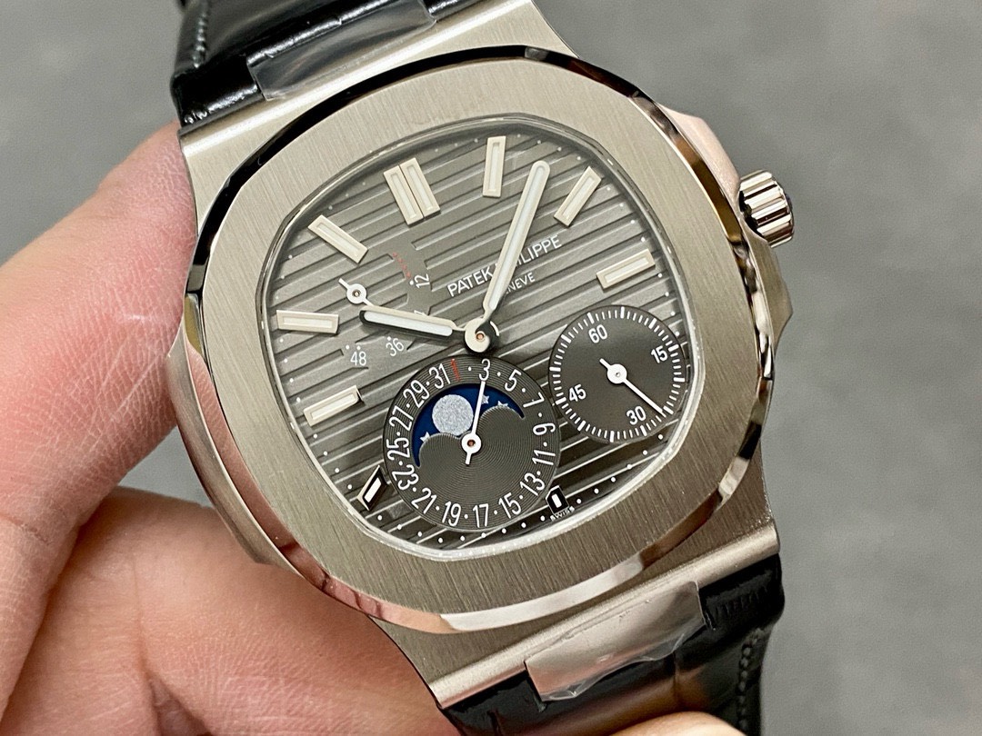 Patek Philippe Best Replica Watch Nautilus 5712 Gray Dial Leather Strap PPF 40mm - Top club