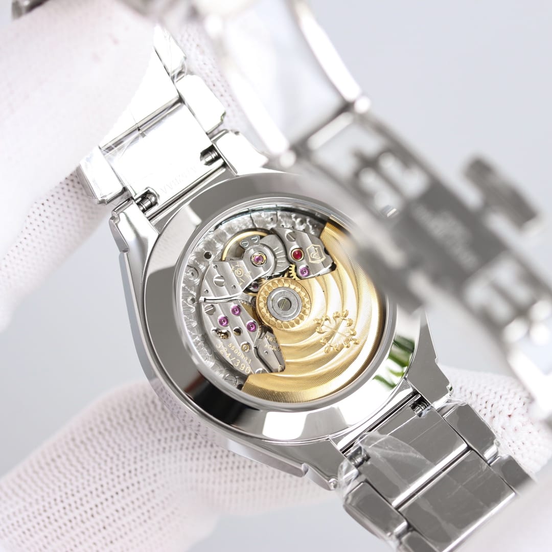 Fake Diamond Watch For Women Patek Philippe Replica Twenty~4 Ladies Stainless Steel Olive Green Dial 7300/1200A-011(1:1 replica) - Elite Watch Atelier