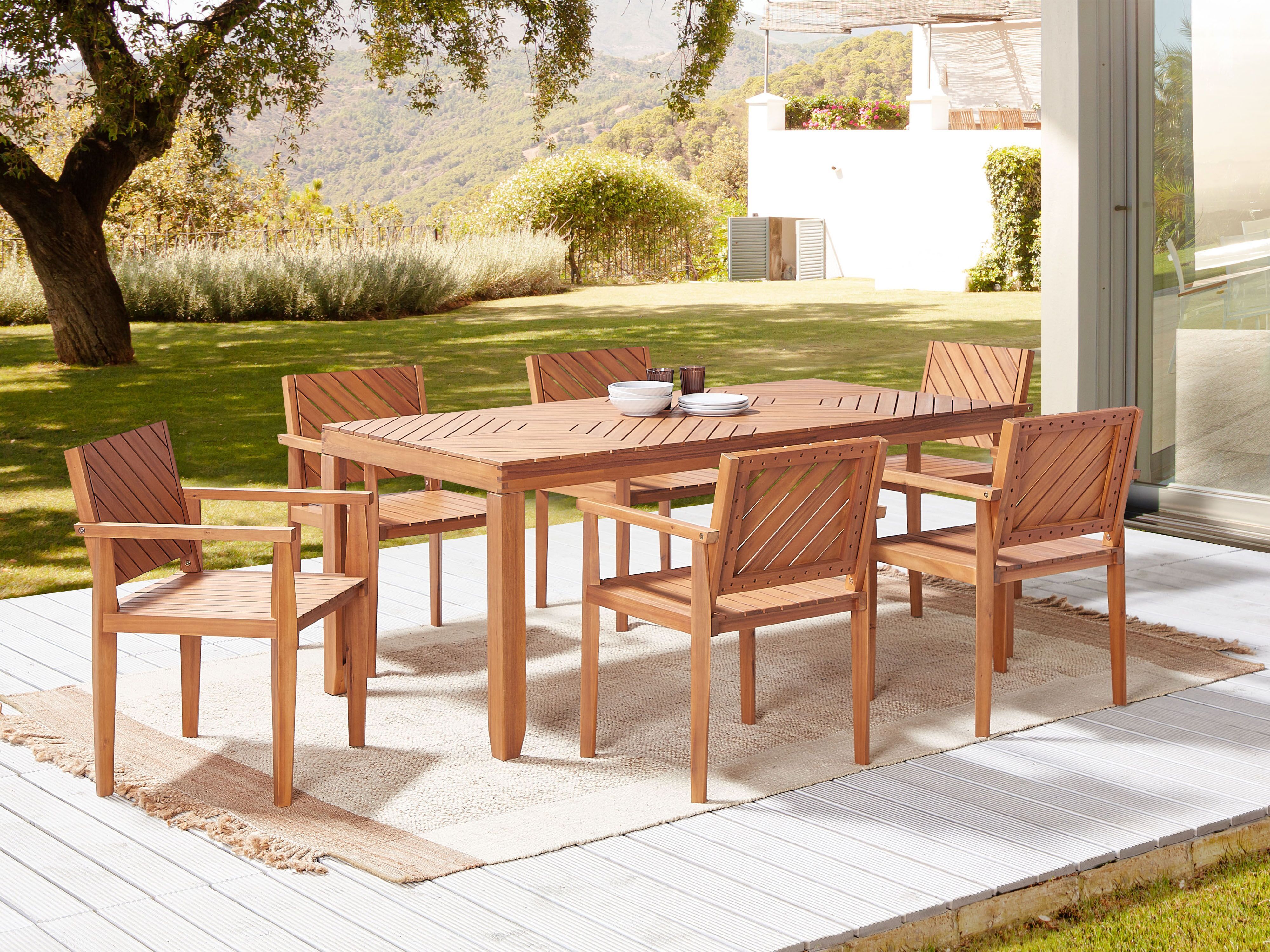Garden Dining Table BARATTI 180 cm 90 cm Acacia Wood Brown