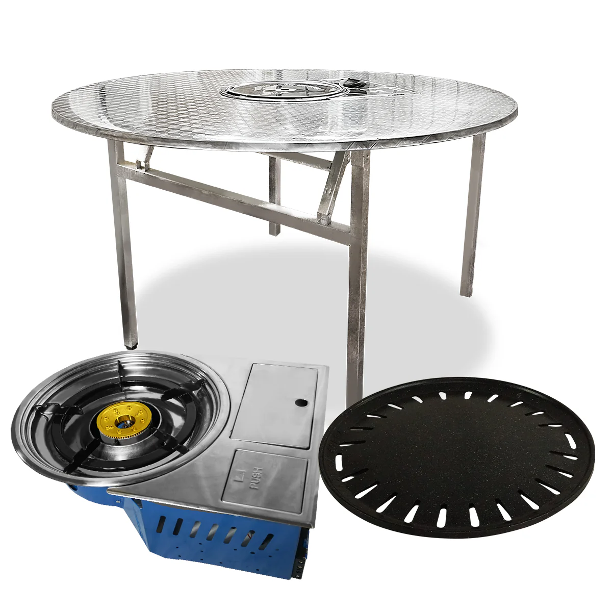 [SALE] Foldable Korean BBQ Table – Large Gas Stove Sets