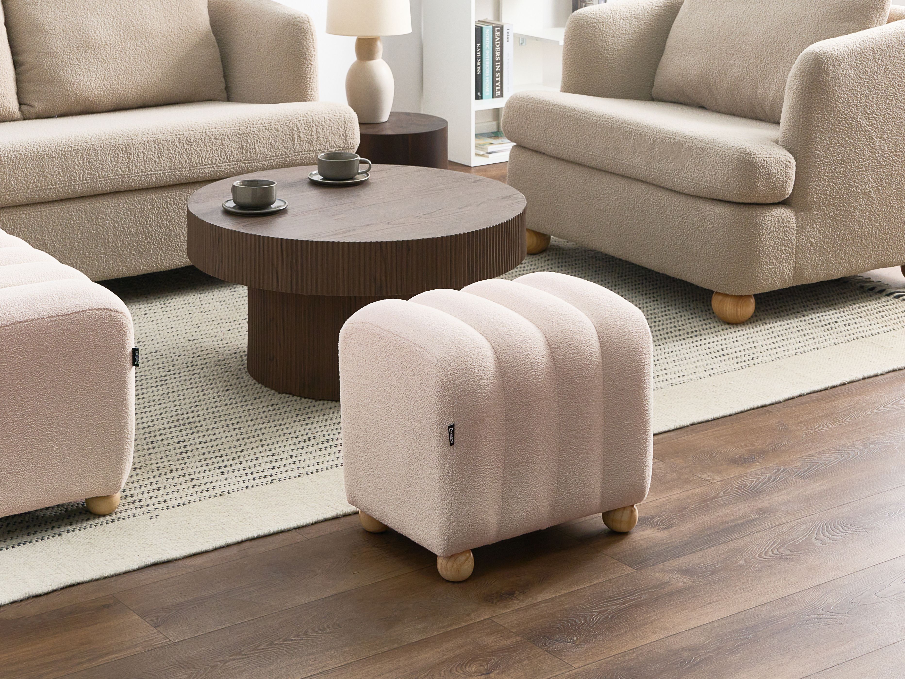 Pouffe IDYLLWILD Boucle Off-White