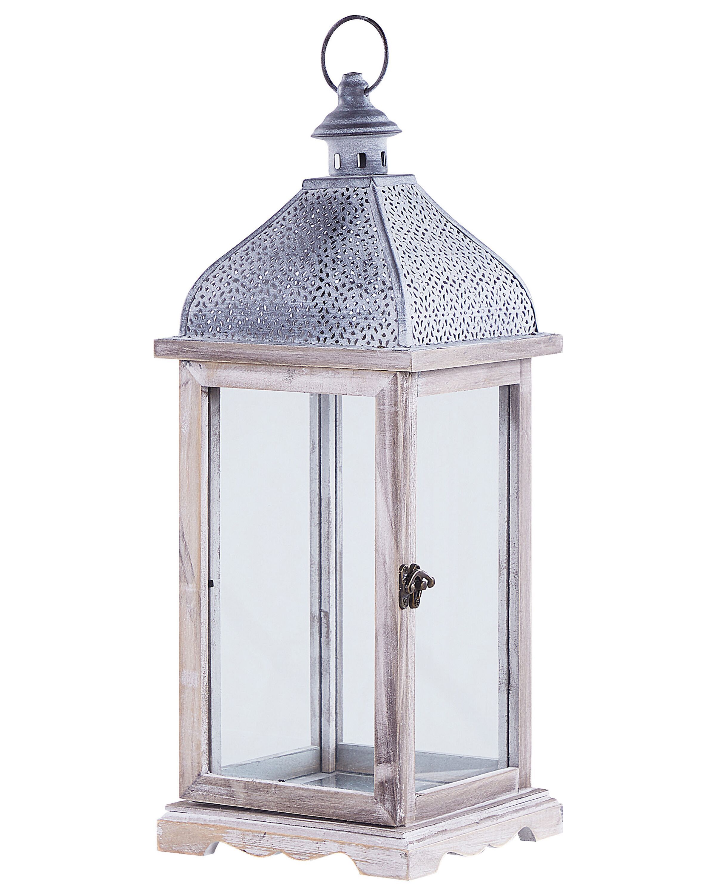 Lantern SAMAR Pine Wood 47 cm White