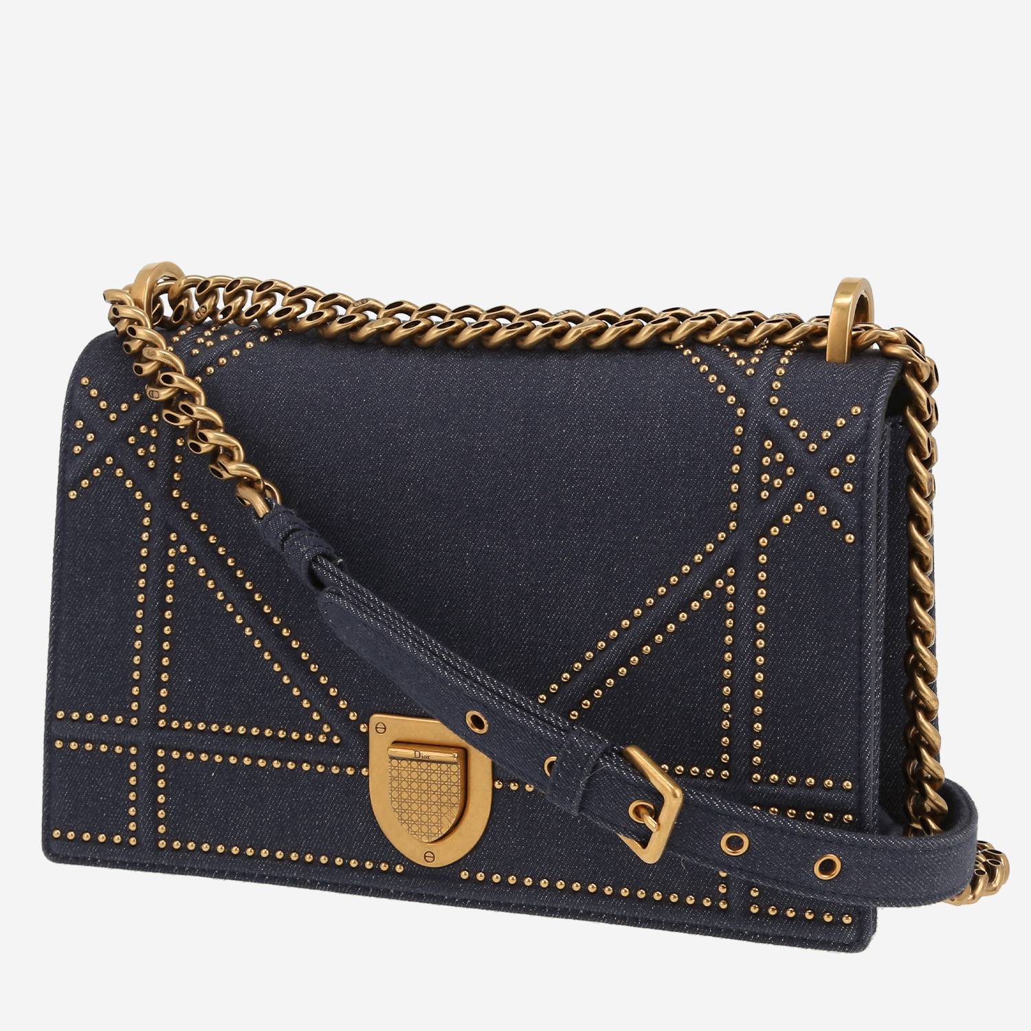 Dior Diorama handbag in blue denim canvas