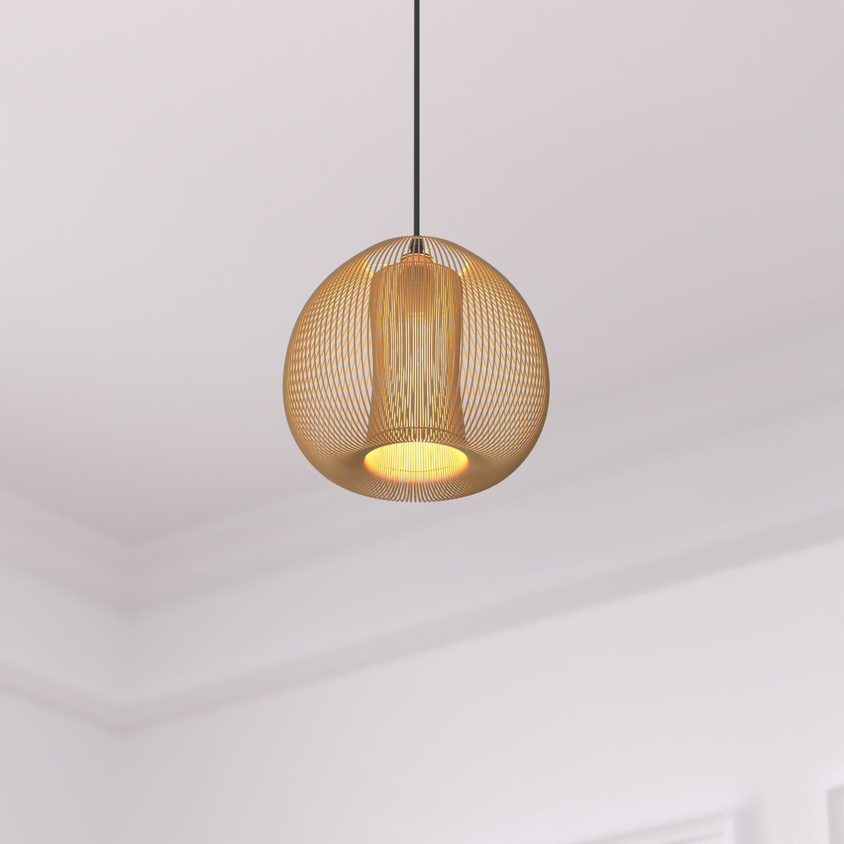 Wire suspension lamp "Noda" Metal, Copper, D.28 cm