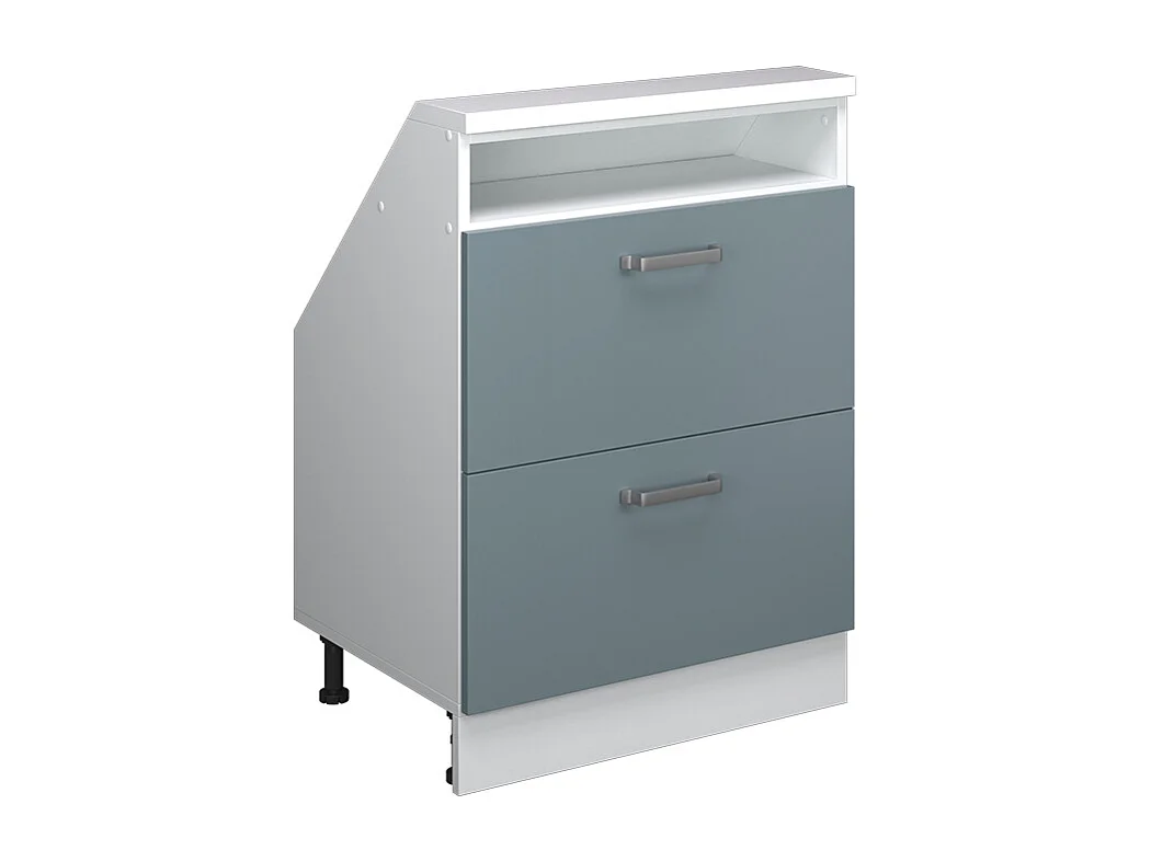 Meuble de rangement sous pente bleu-gris/blanc 60x46x81.6 rion