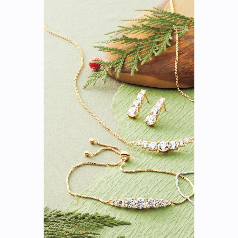 Cubic Zirconia Necklace, Bracelet and Earring Set - MIDNIGHT VELVET CATALOG