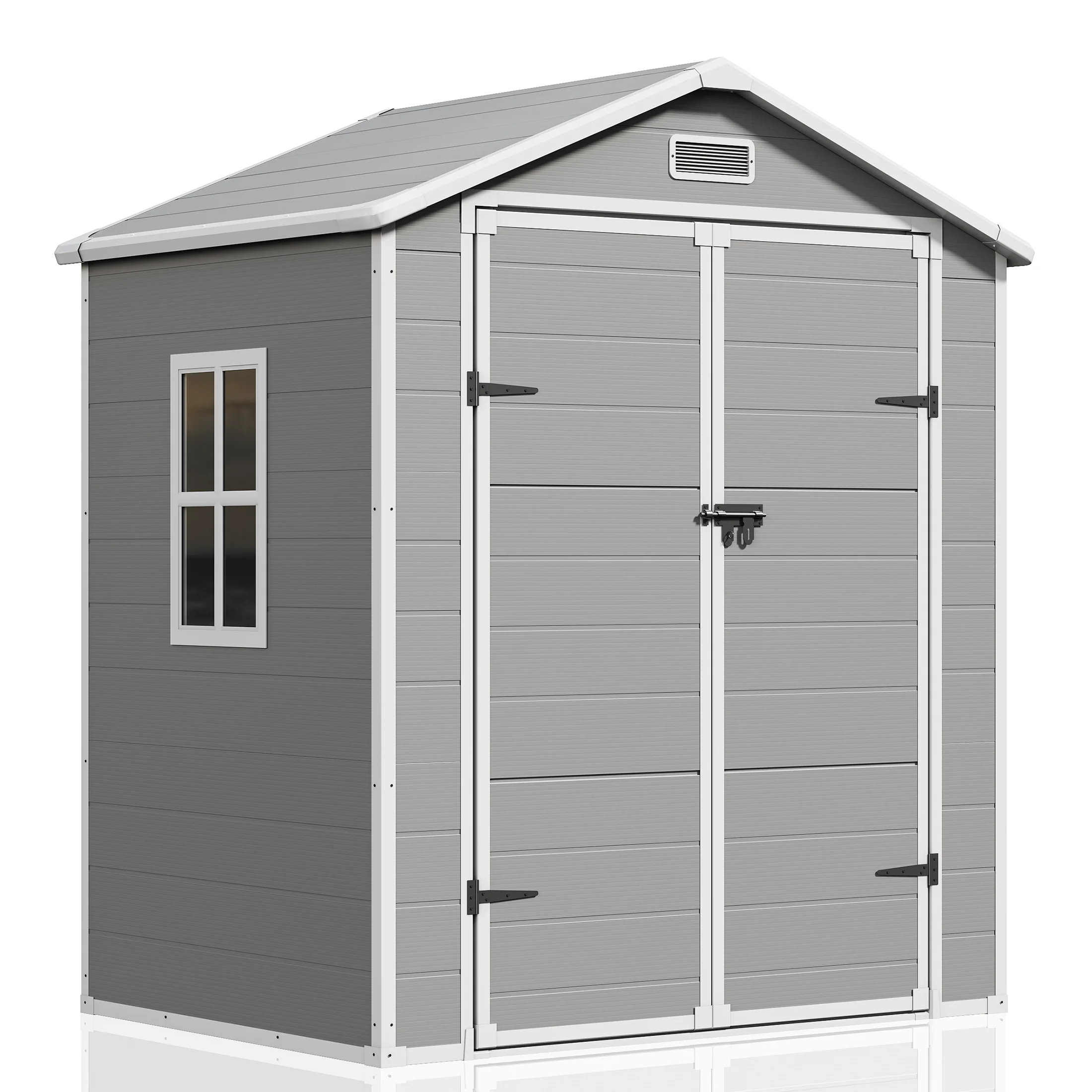 UDPATIO Outdoor Storage Shed 5x3 FT, Resin Garden Shed for Backyard, Patio, Lawn, Grey & White - Image 21