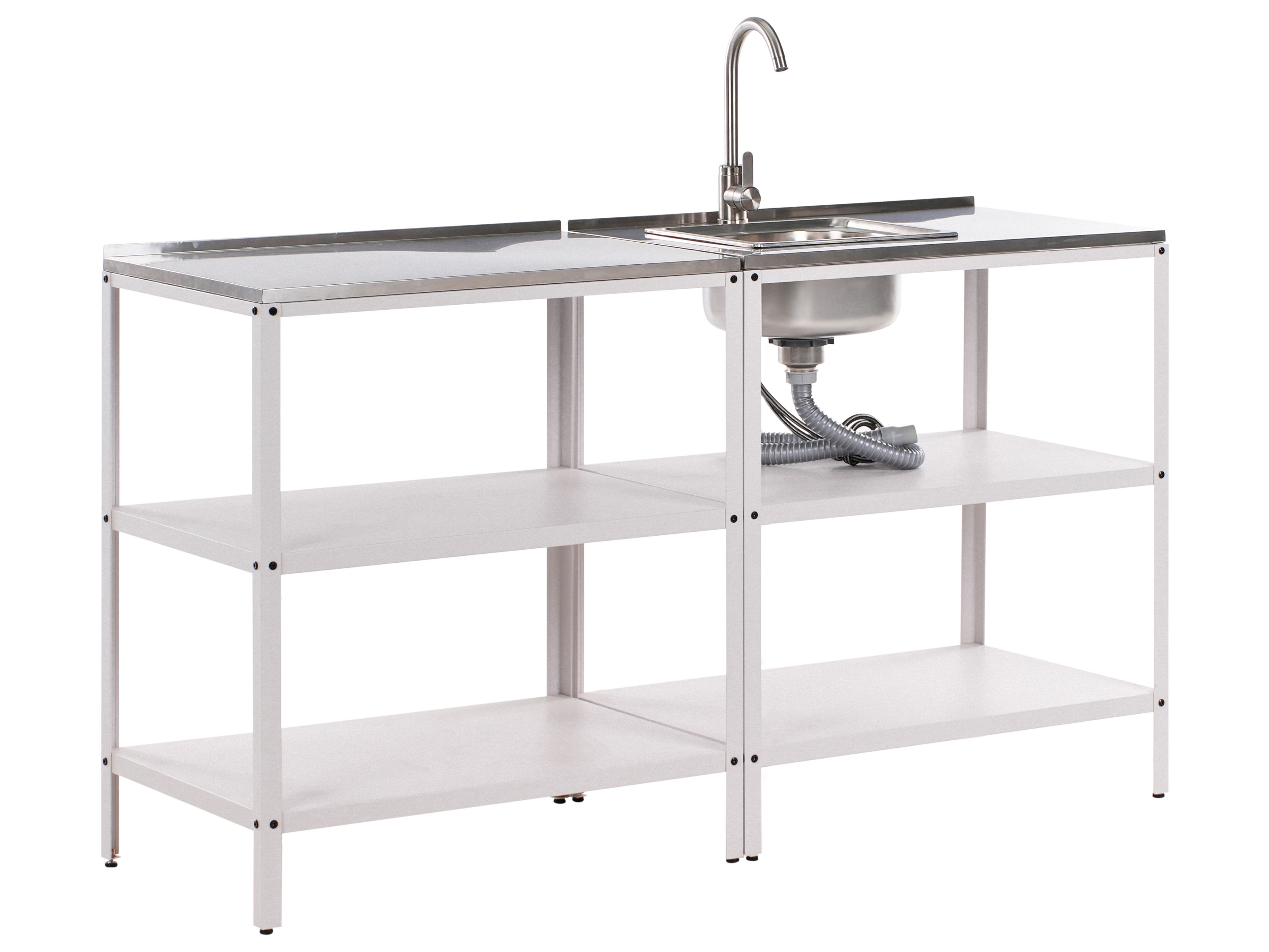 2 Piece Outdoor Kitchen Set with Sink VILAMA White