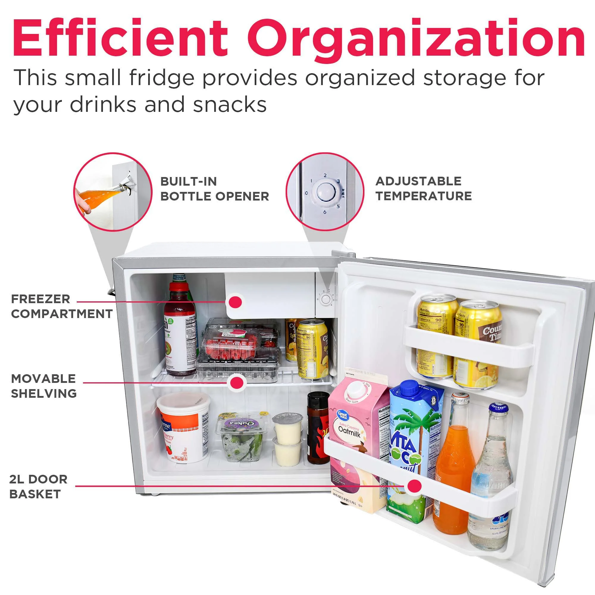 Frigidaire 1.6 Cu ft. Retro Compact Refrigerator with Side Bottle Opener, Coral - Image 33