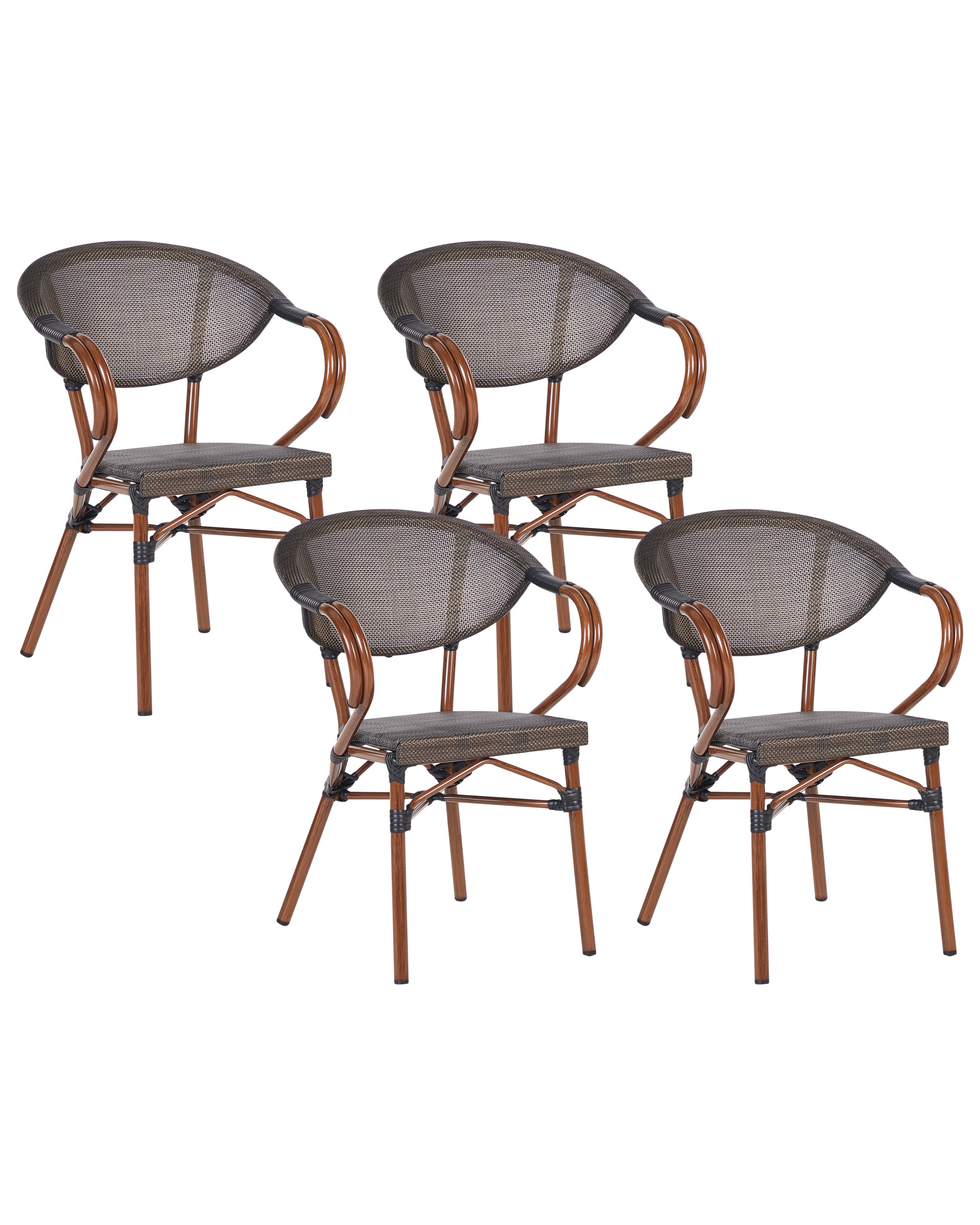Set of 4 Garden Chairs CASPRI II Metal Grey