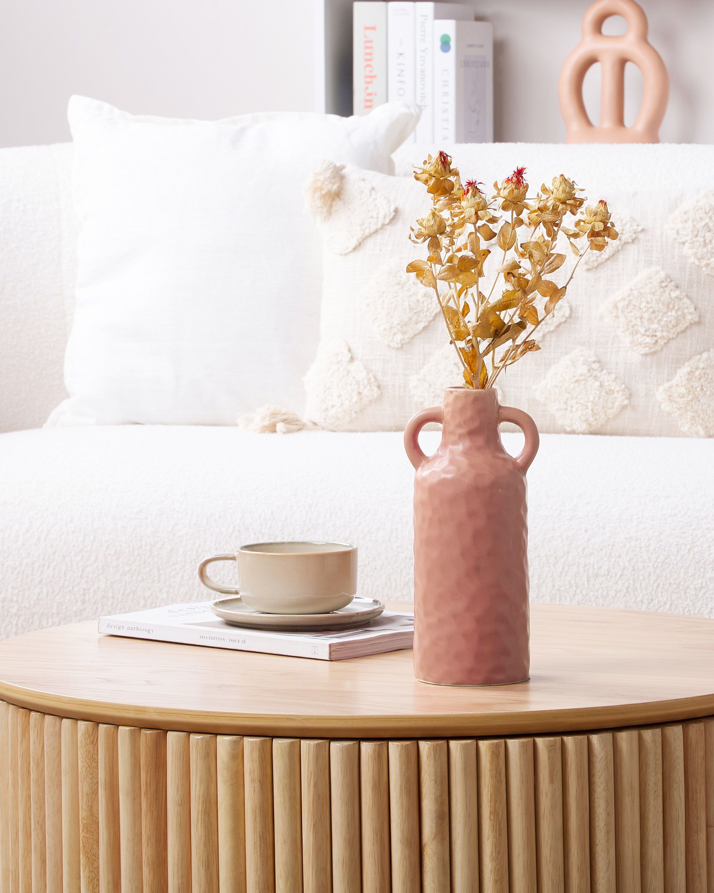 Flower Vase DRAMA Ceramic 24 cm Pastel Pink