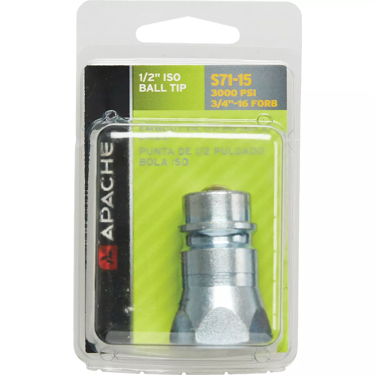 Apache 1/2 In. Steel ISO 16 FORB Male Tip Plug