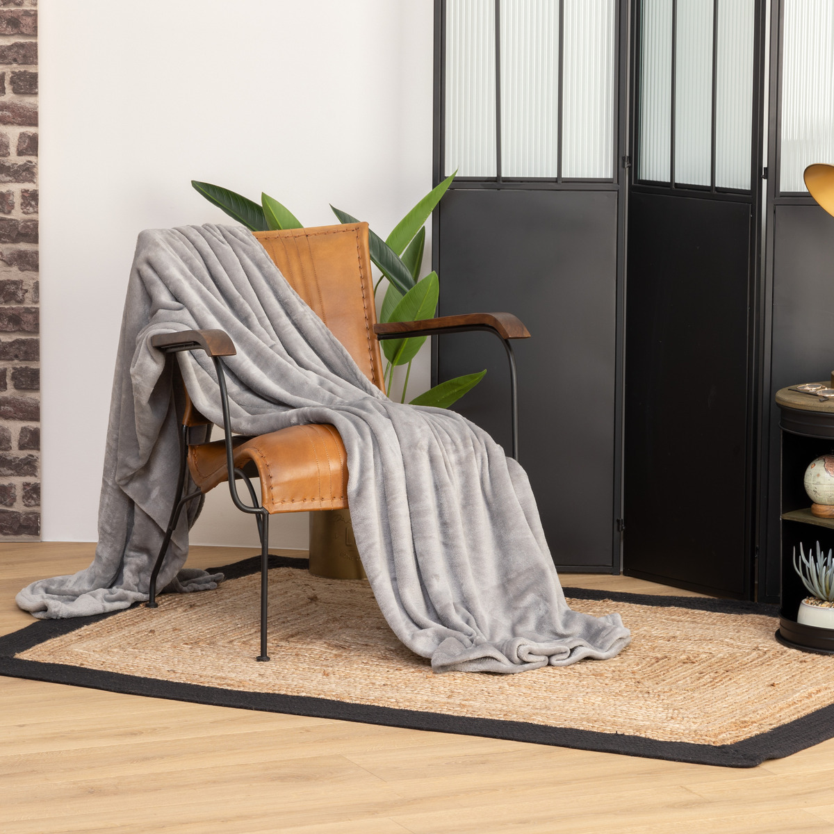 Flannel plaid Grey, 180x230 cm