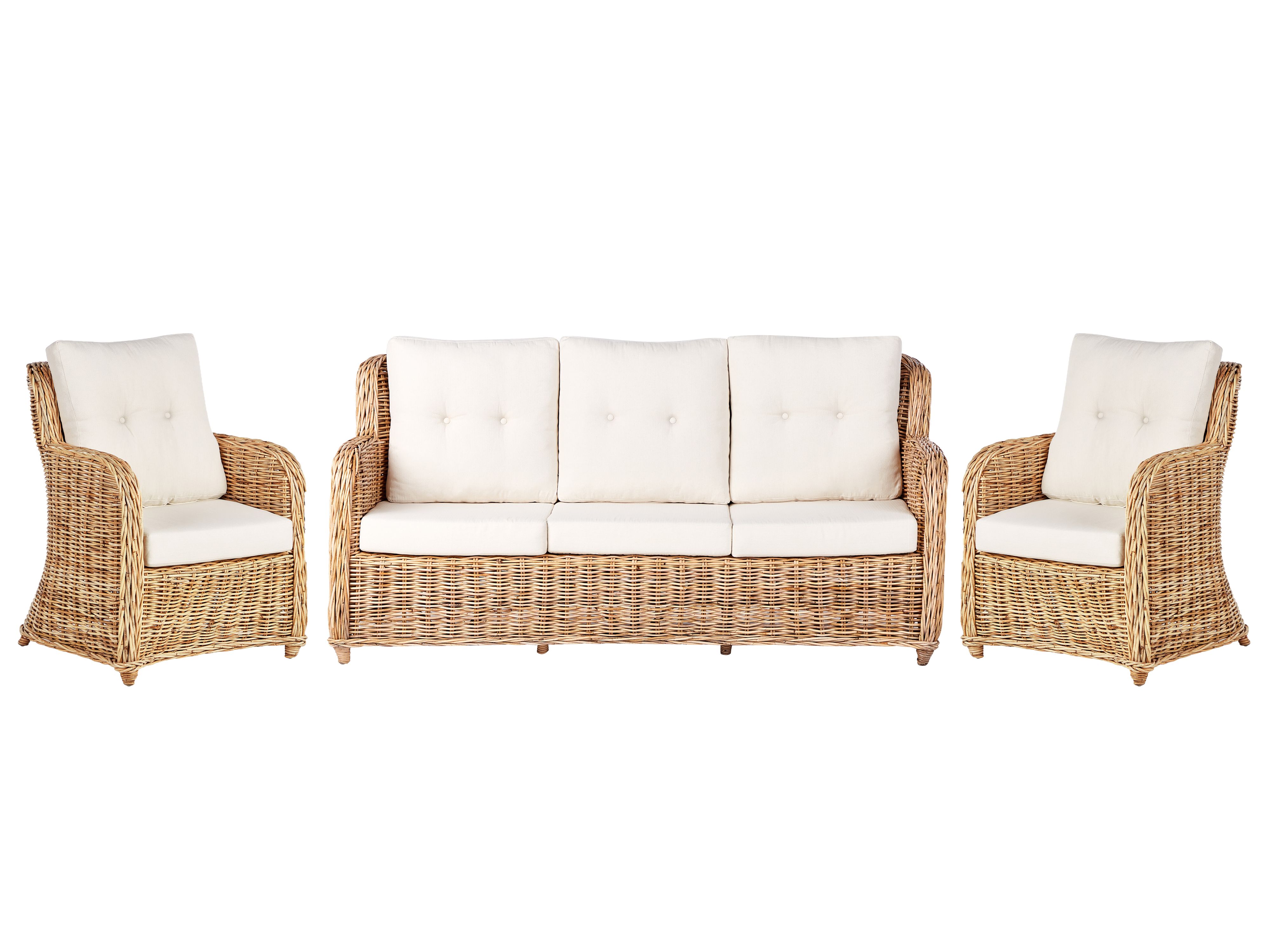 Garden Sofa Set 5 Seater ALESSANO Rattan Natural