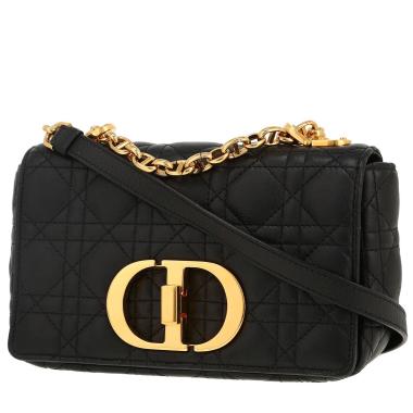 Dior Caro handbag in black leather cannage
