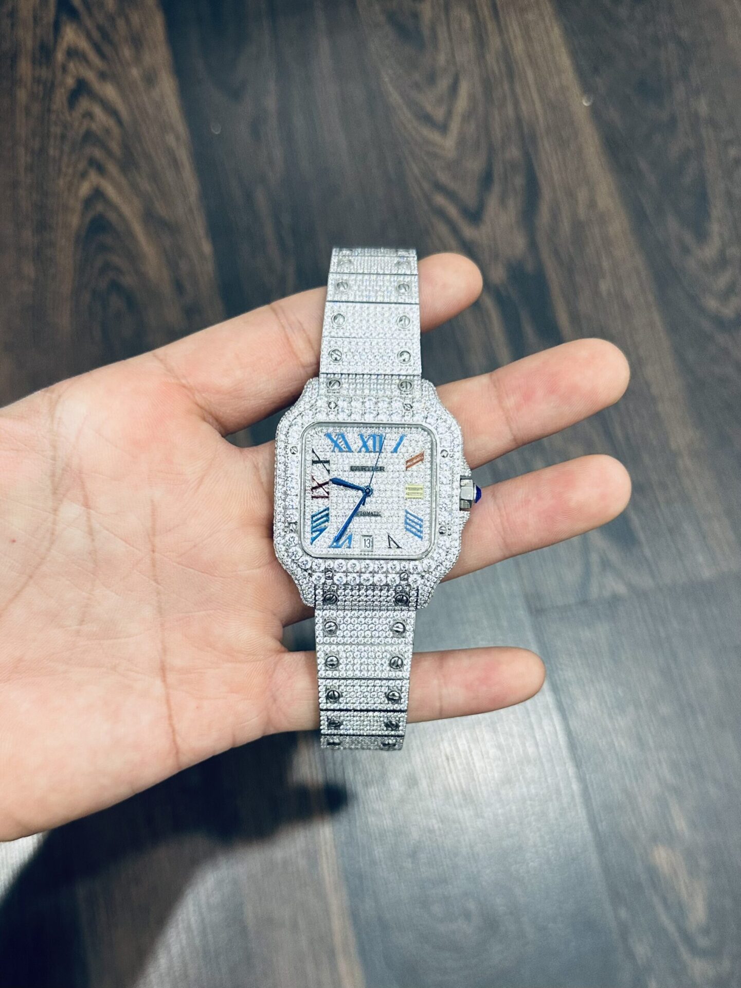 Cartier Santos Replica Watch Full CZ Metal Wire 39.8mm - Top club