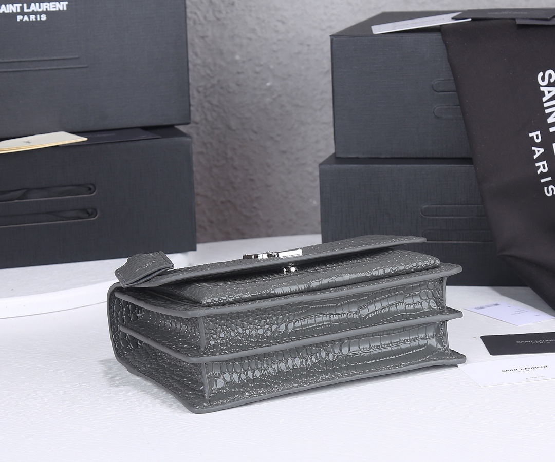 Replica Ysl Sunset Medium In Crocodile Embossed Shiny Leather 17371:1High-quality replica