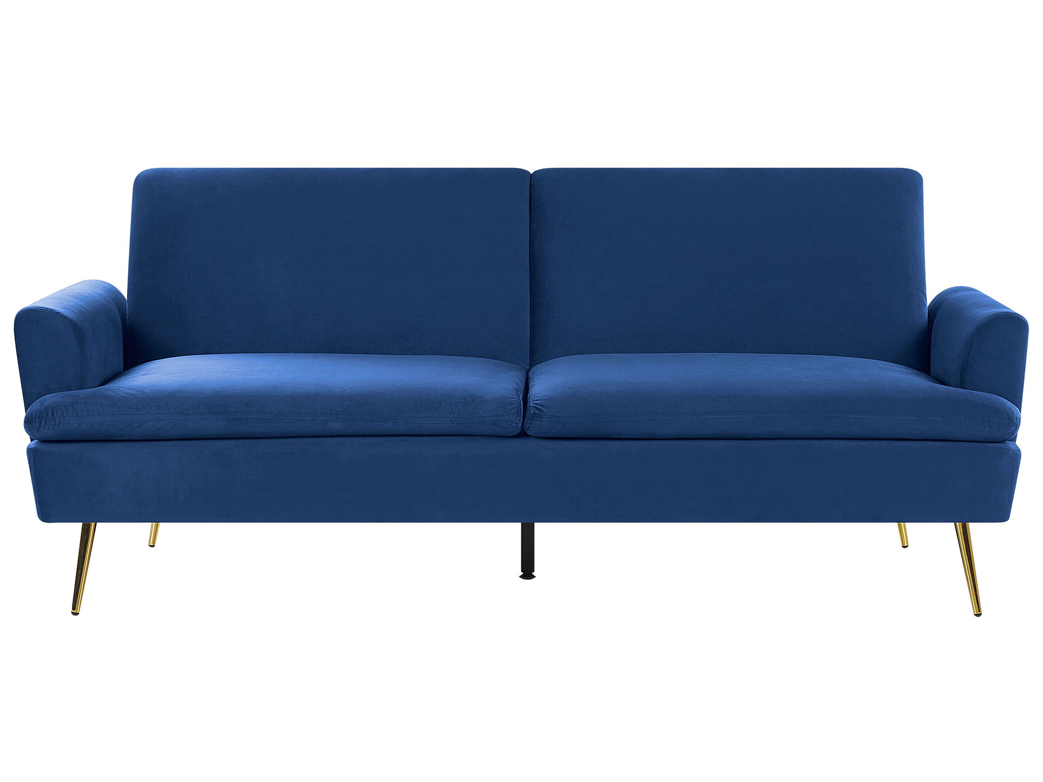 Sofa Bed 3 Seater VETTRE Velvet Navy Blue