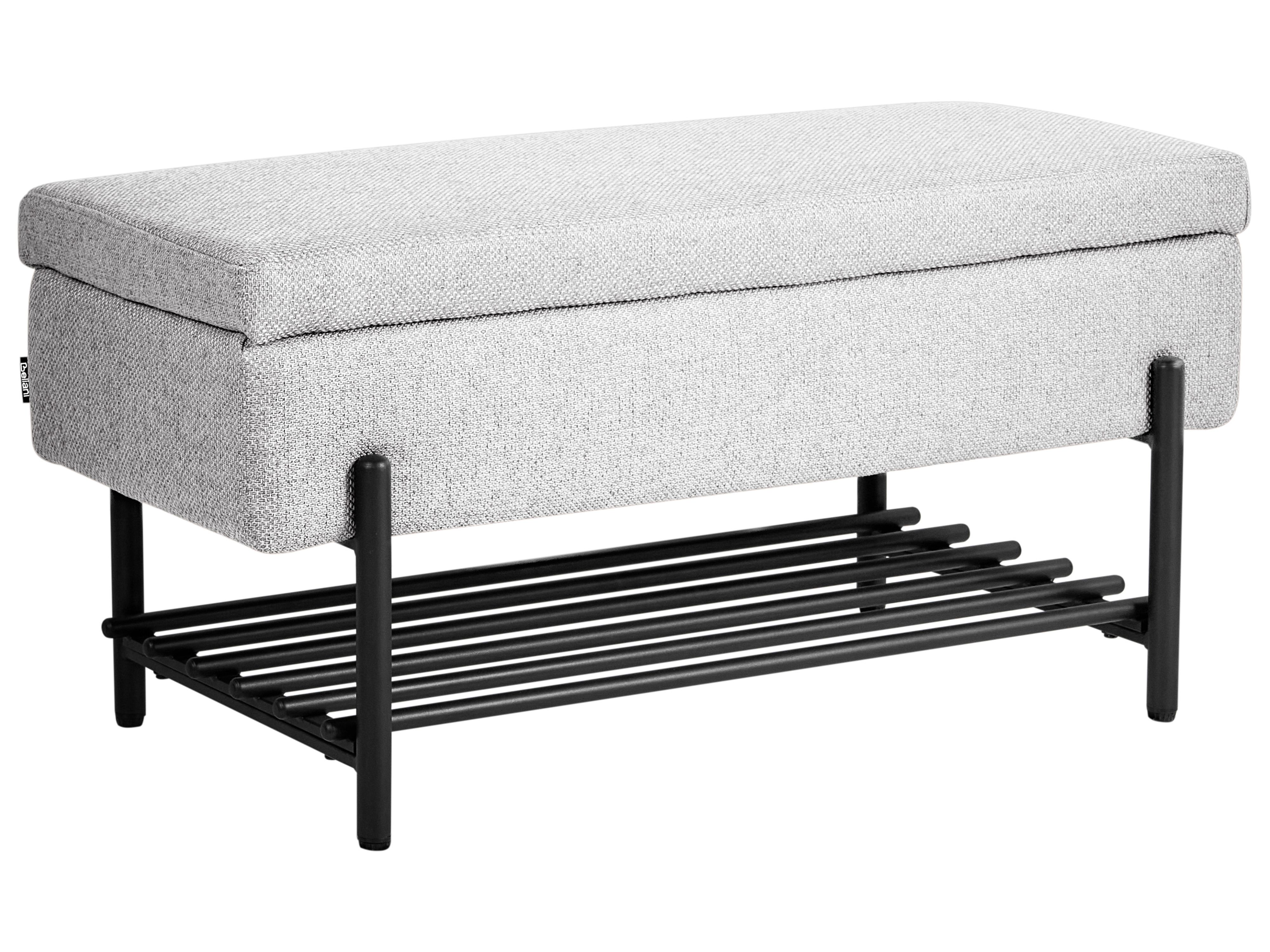 Shoe Bench SOLVANG Fabric Light Grey