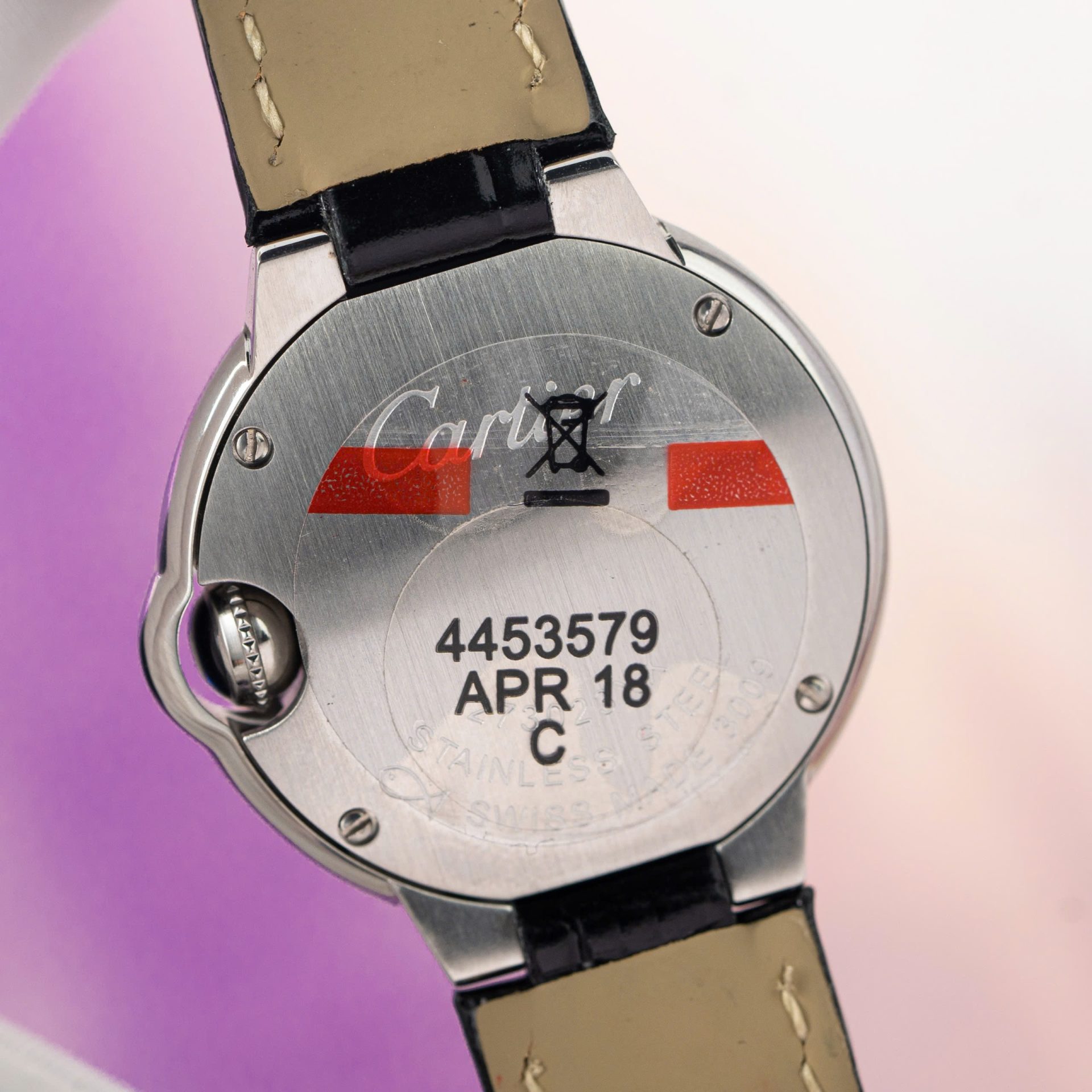 Cartier Ballon Bleu Women s Replica 11 Watch White Dial Black Leather Strap 28mm - Top club
