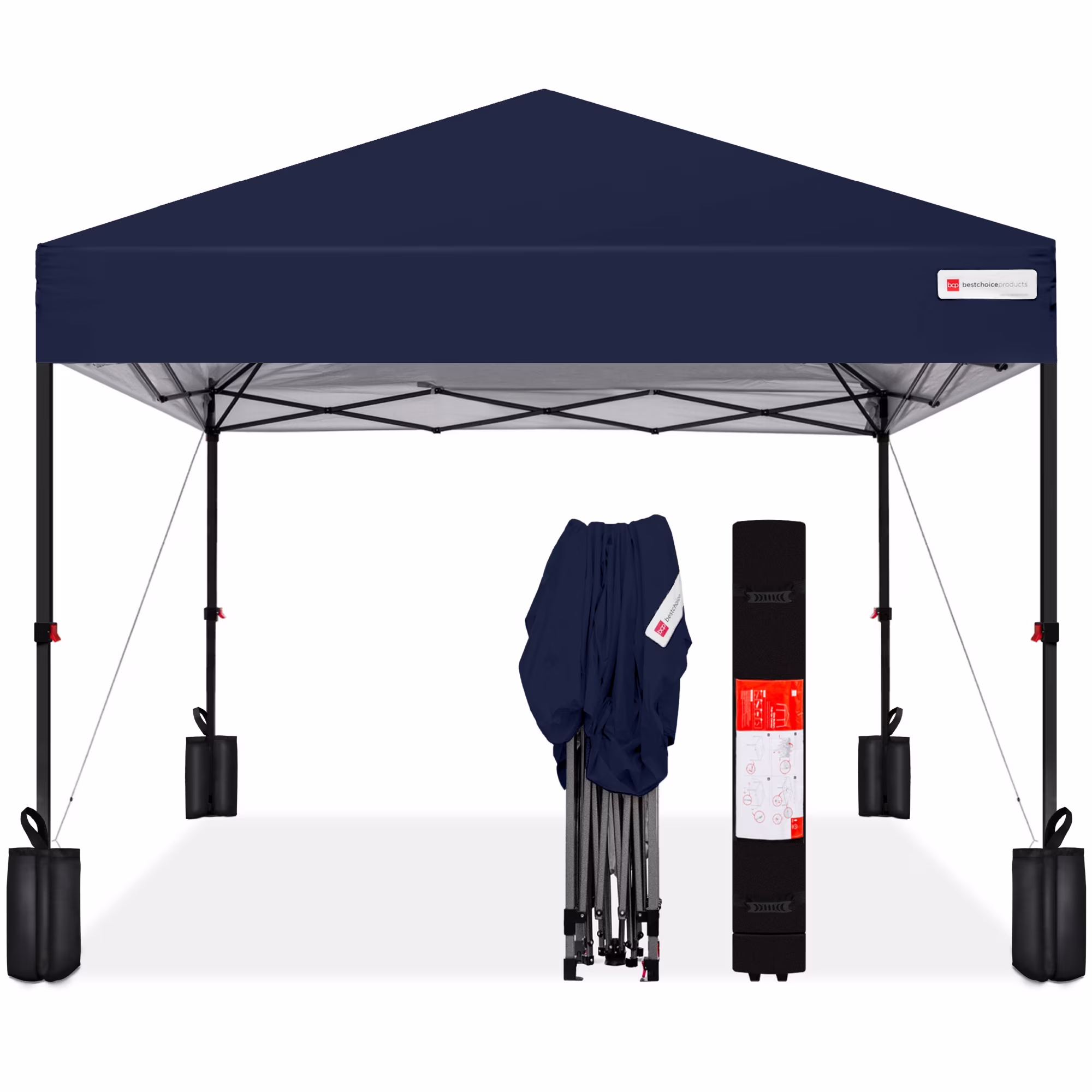 Best Choice Products 10x10ft Easy Setup Pop Up Canopy w/ 1-Button Setup, Wheeled Case, 4 Weight Bags - White - Image 30
