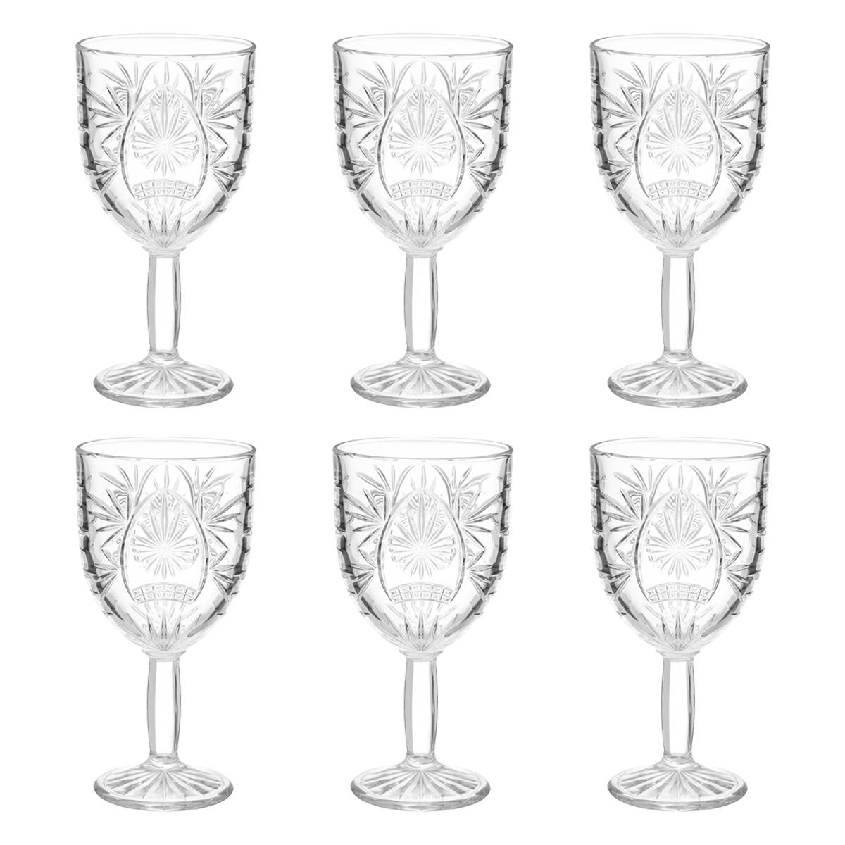 Set of 6 wine glasses "Ayla" 290 ml, Transparent