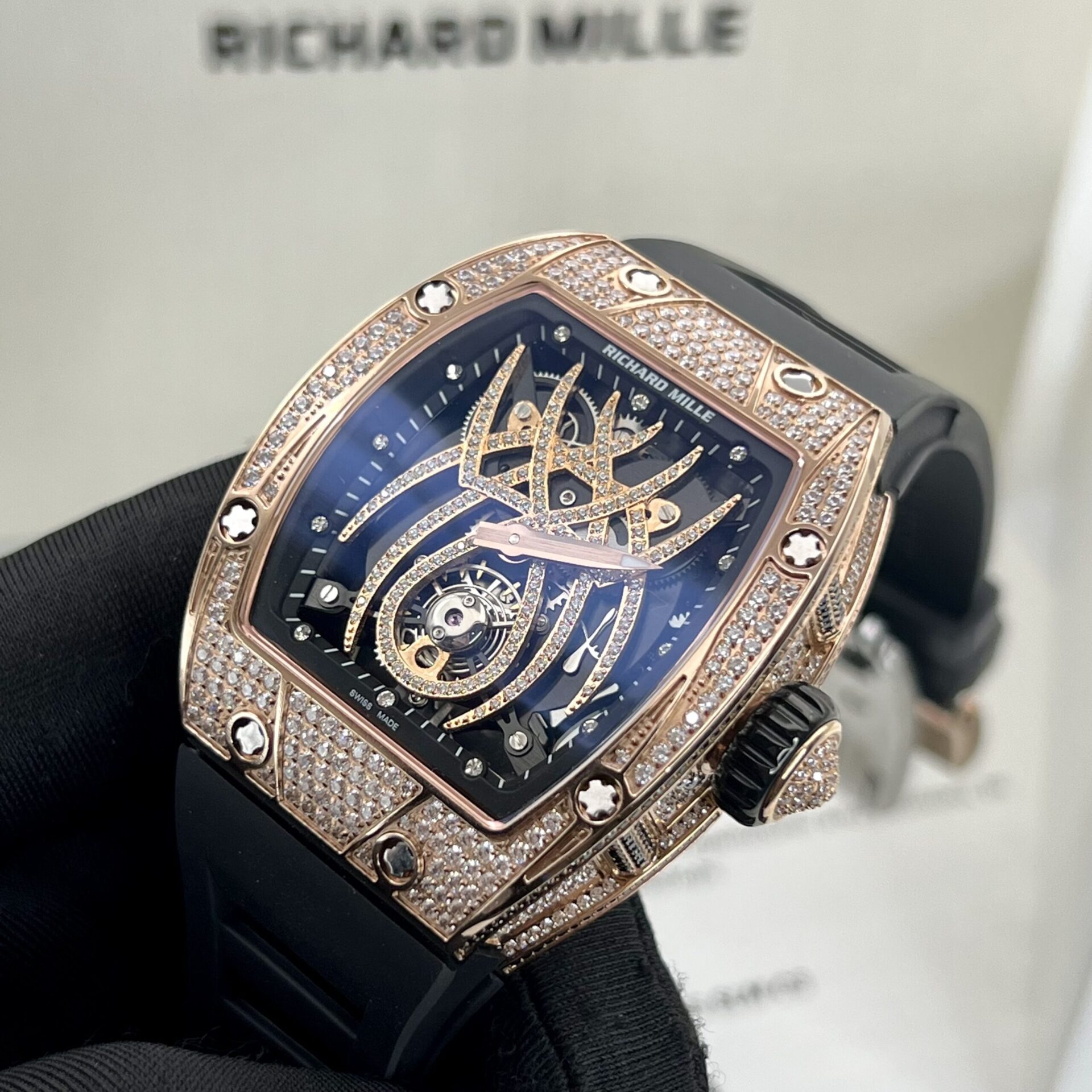 Richard Mille RM 19-01 Rose Gold With Diamonds Replica 11 Watch Spider 42MM - Top club