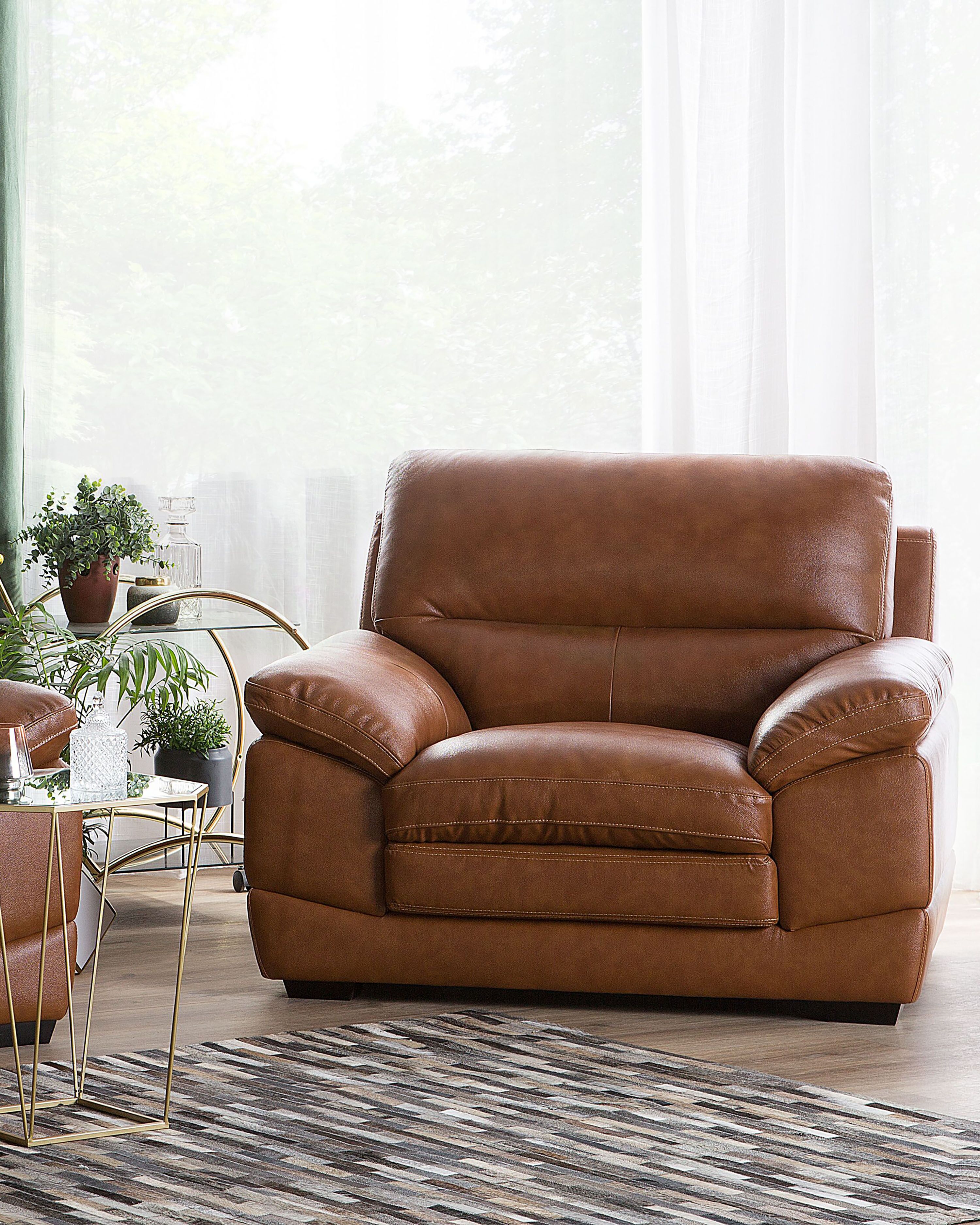 Armchair HORTEN Faux Leather Brown