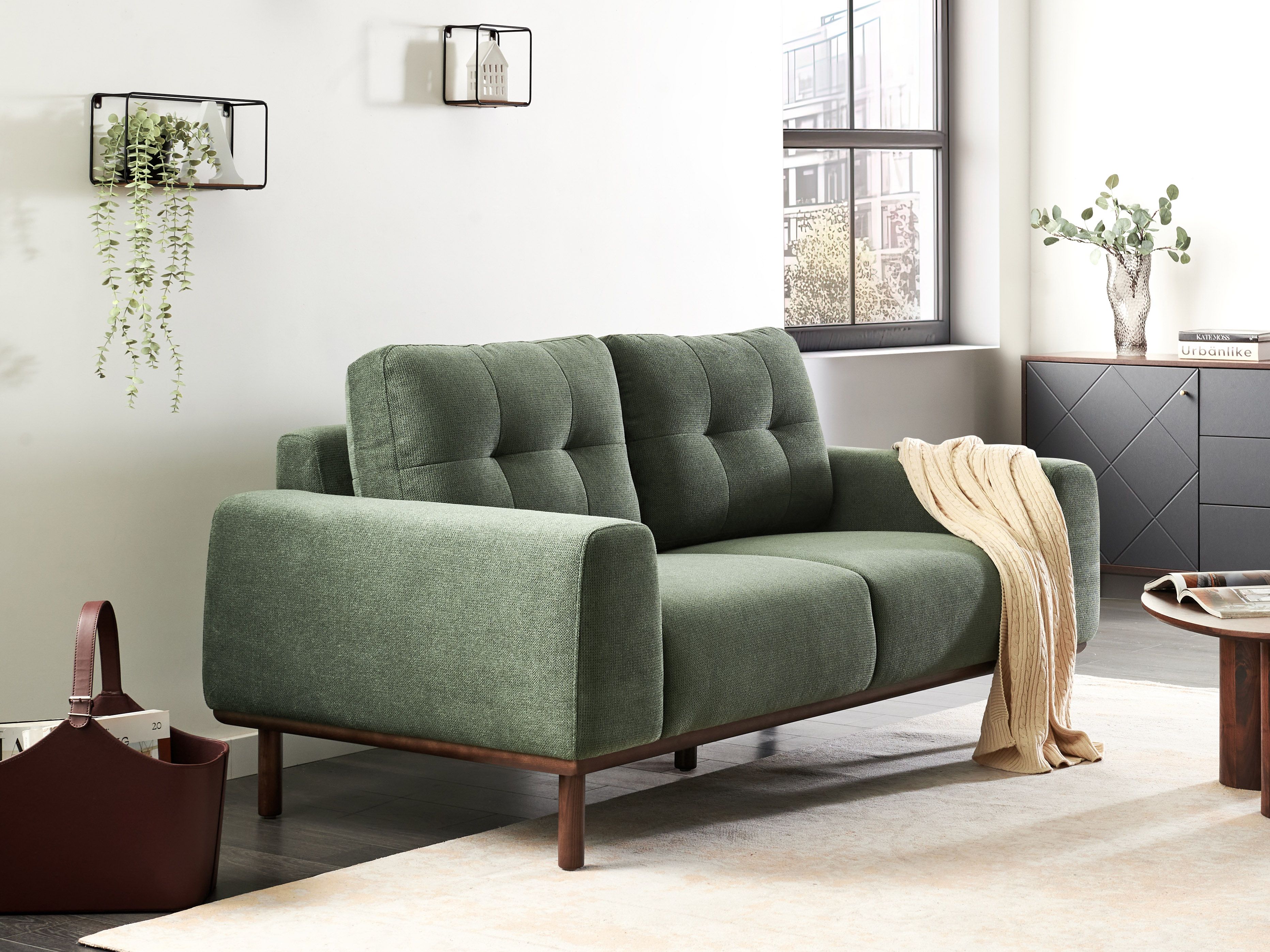 Sofa 2 Seater LAURILA Fabric Green