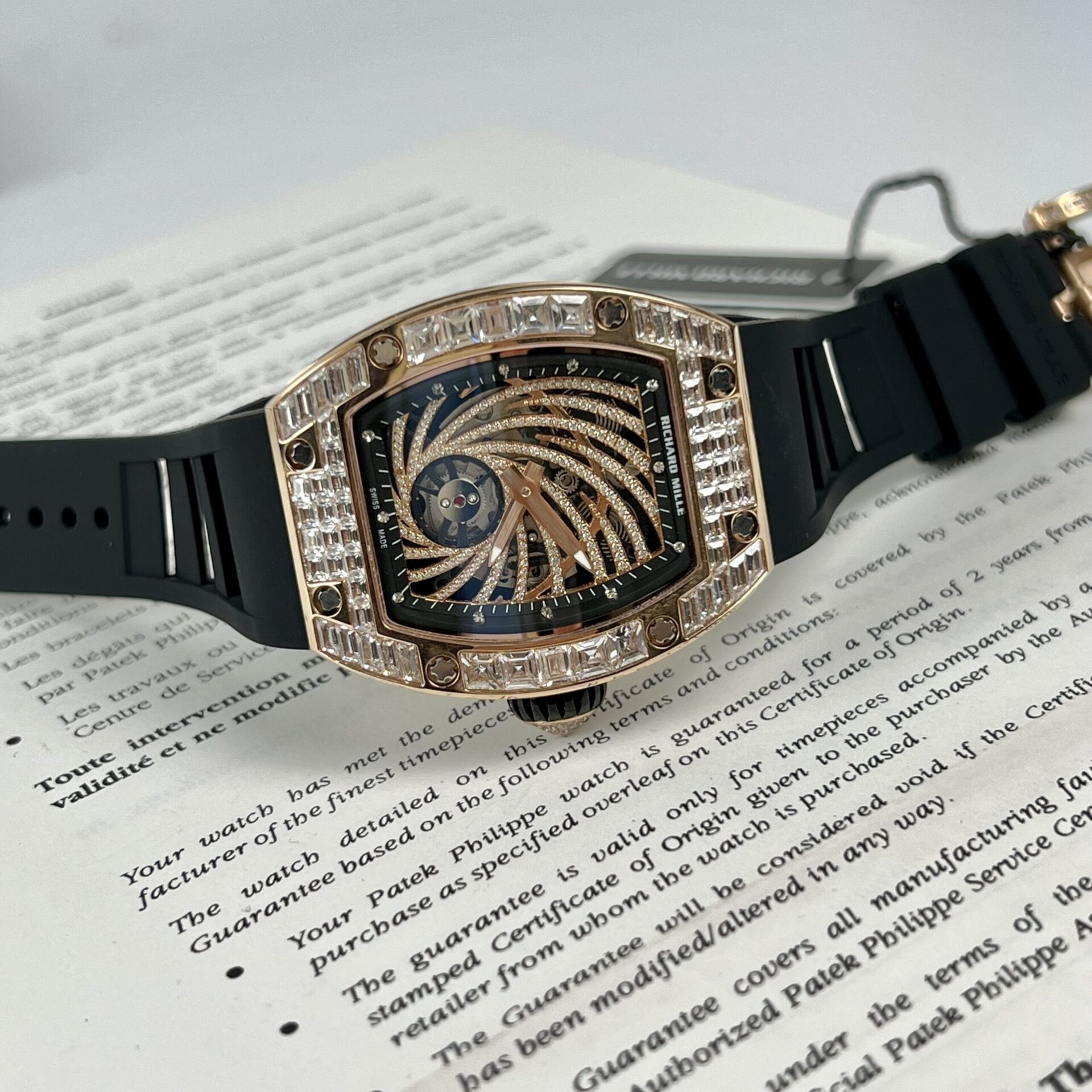 Richard Mille RM51-02 Rose Gold Baguette Replica Watch 40MM - Elite Watch Atelier