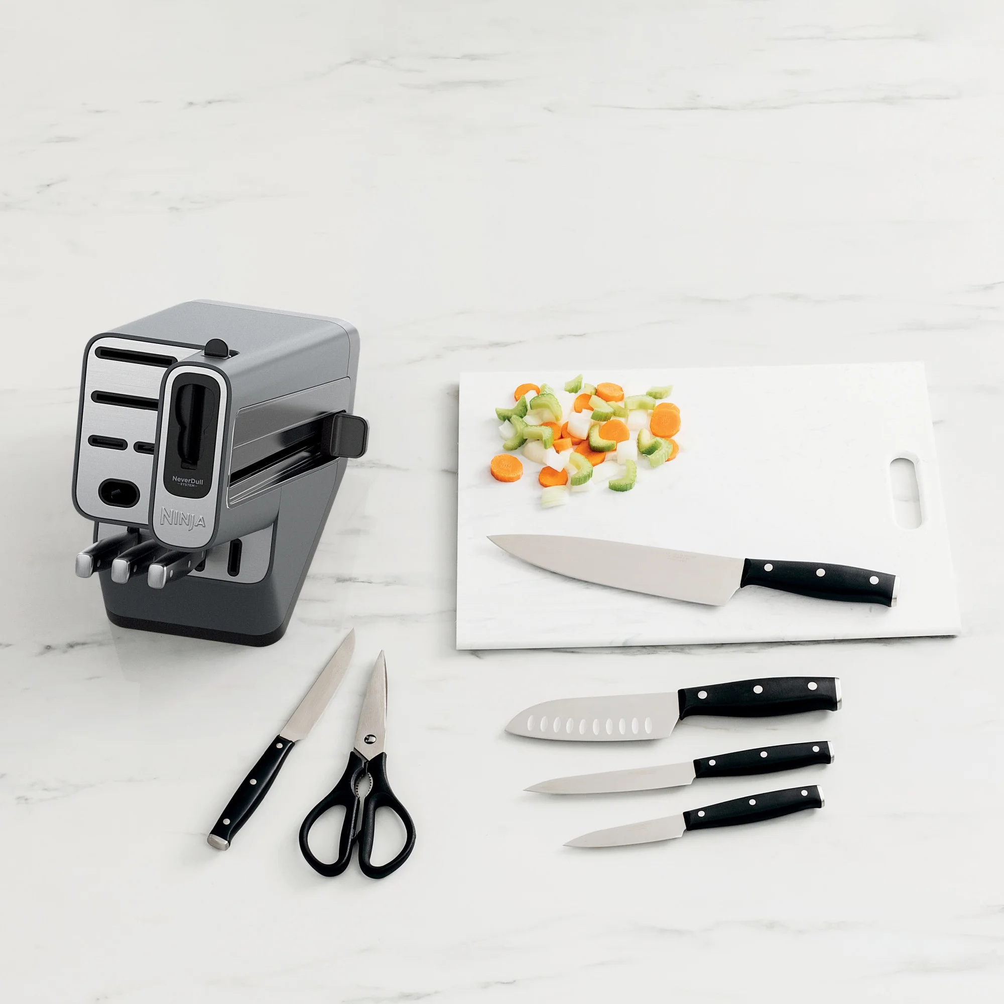 Ninja Foodi NeverDull 10-Piece Stainless Steel Essential Knife System with Sharpener, K12010 Black/Gray - Image 15