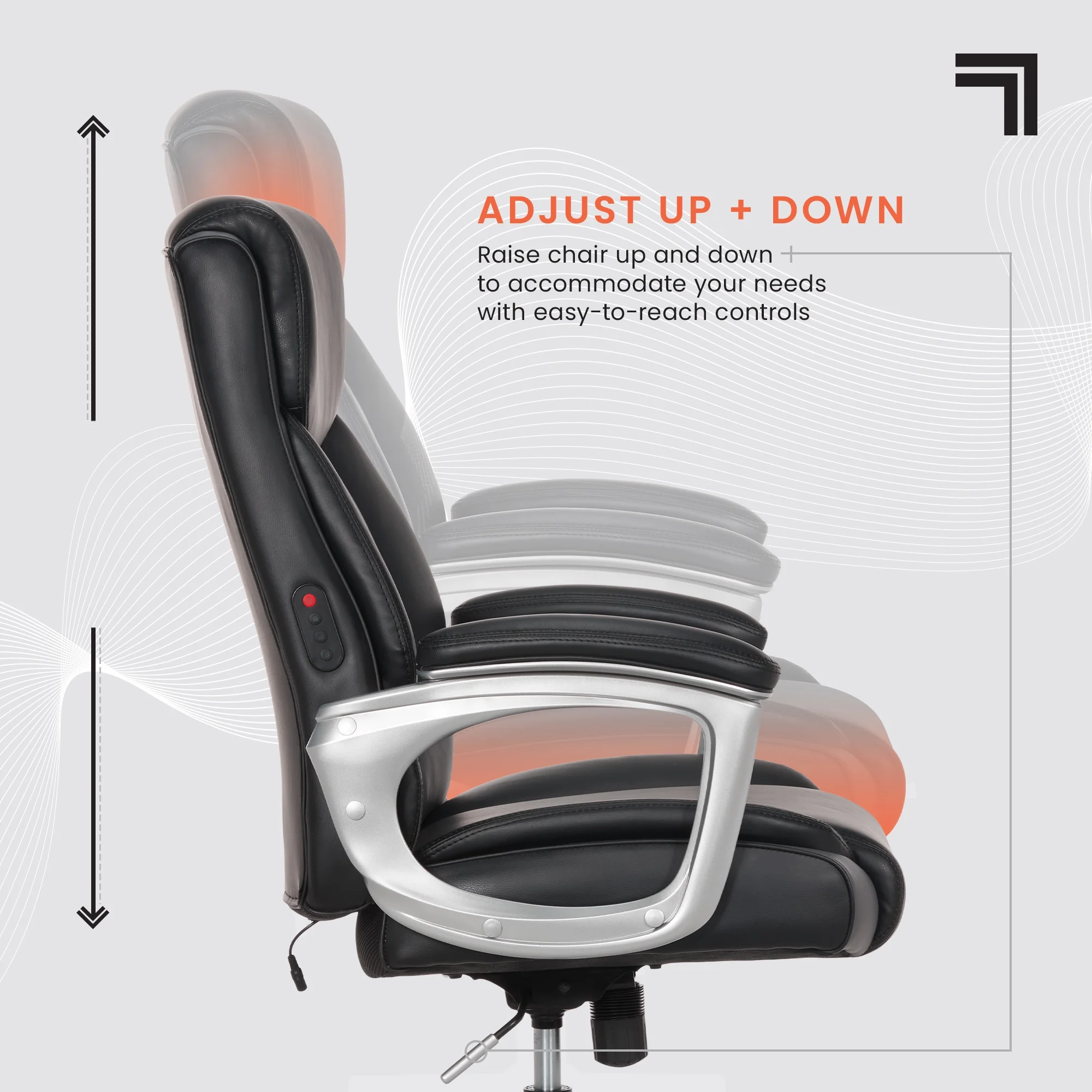 Sharper Image S-120 Massage and Heat Office Chair, Gray/White - Image 23