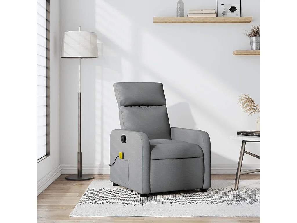 Fauteuil inclinable-Chaise de relax-Fauteuil de Massage Gris clair Tissu SHL1077