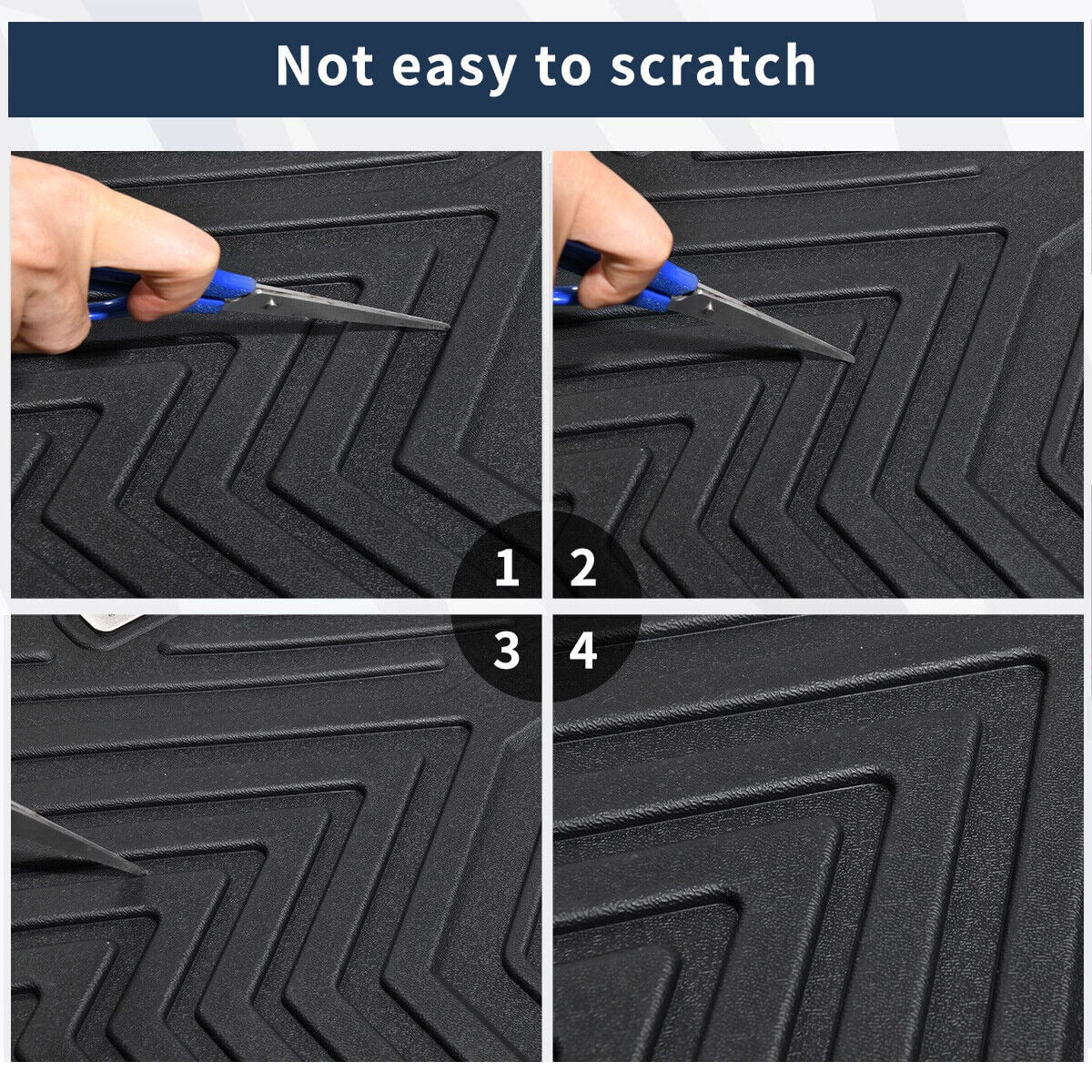 RVNI Floor Mat Liners for 2010 2011 2012 2013 2014 Ford F-150 Super Crew Cab All Weather Black 3pcs 3D TPE Liners - Image 4