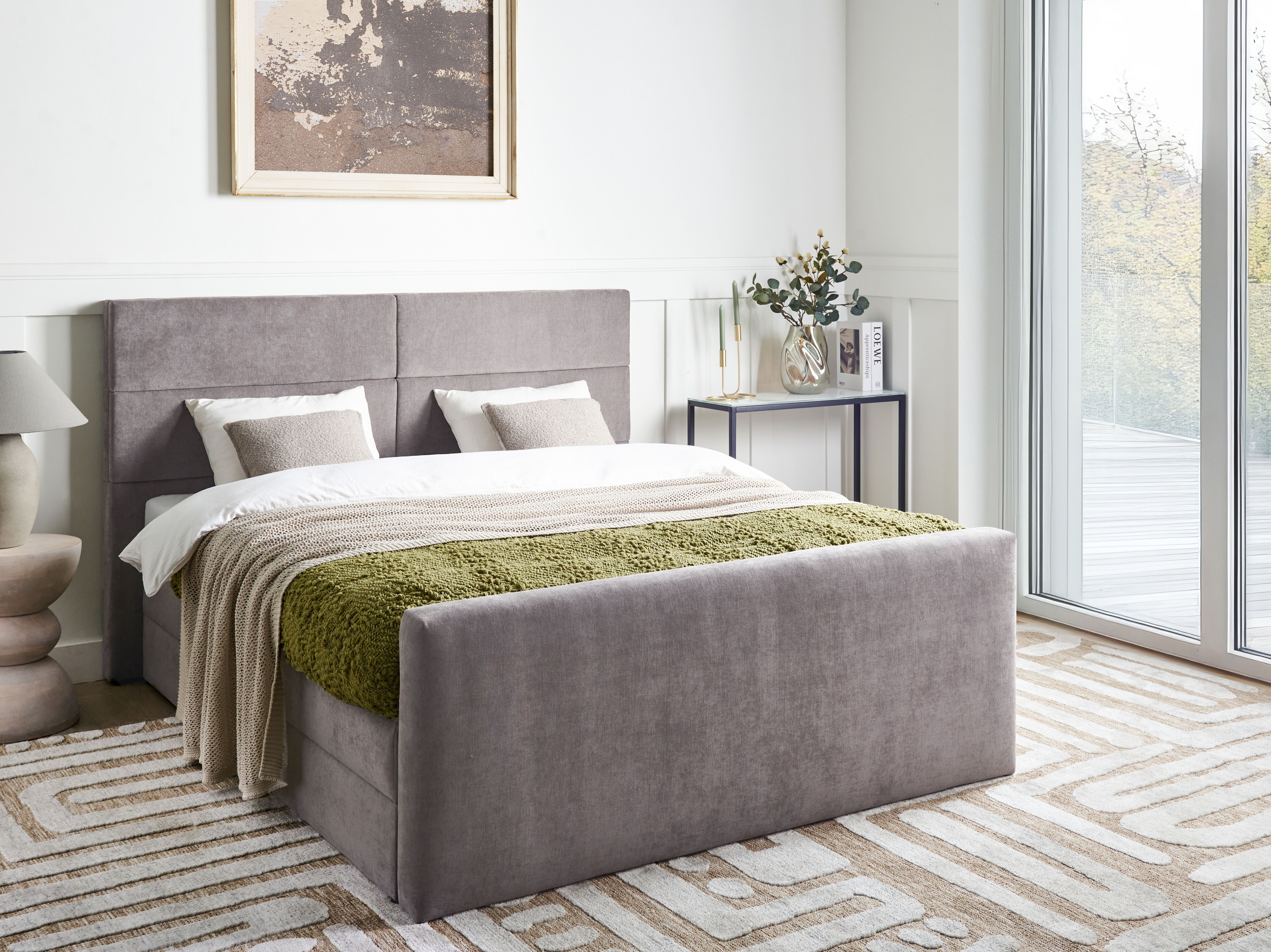 Divan Bed with Storage Fabric ARISTOCRAT 160 x 200 cm (EU King Size) Taupe