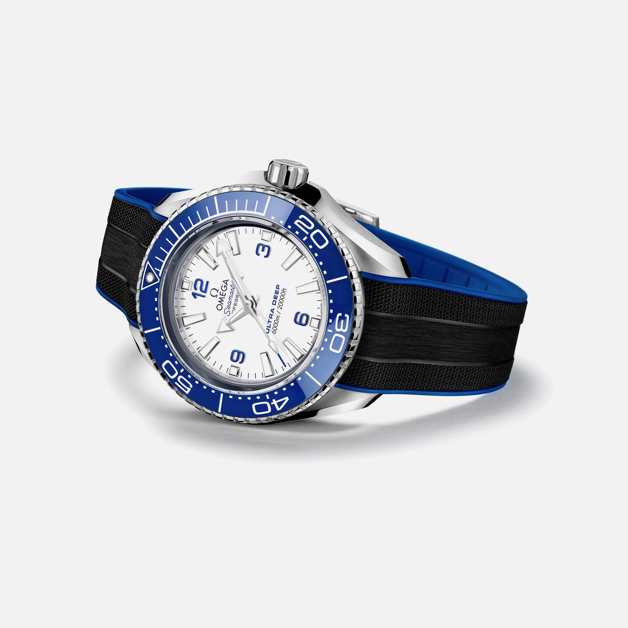 Seamaster Planet Ocean Ultra Deep Professional 6000M Co-Axial Master Chronometer 45.5mm White Dial On Rubber Strap(1:1 replica) - Top club