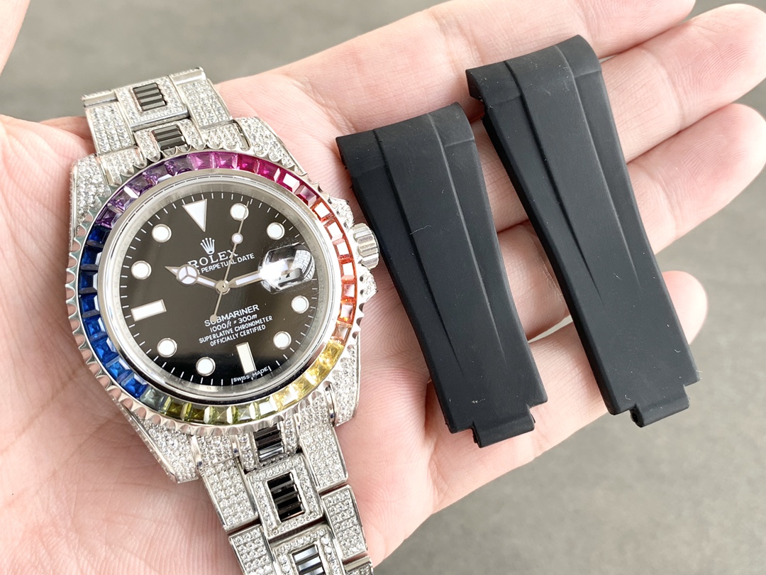 Rolex Submariner Special Diamonds - Iridescent Diamonds - All Diamonds - 40mm(1:1 replica) - Elite Watch Atelier