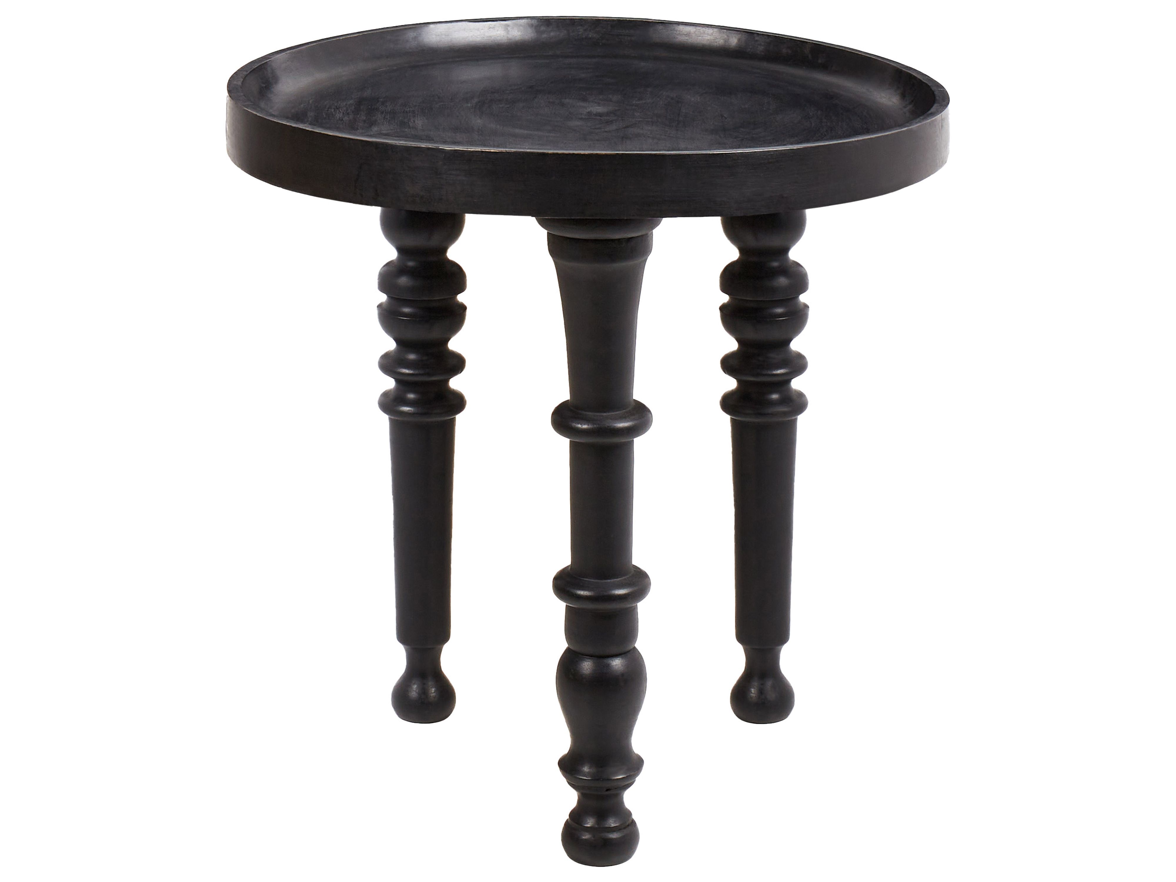 Side Table LEETON Mango Wood Black