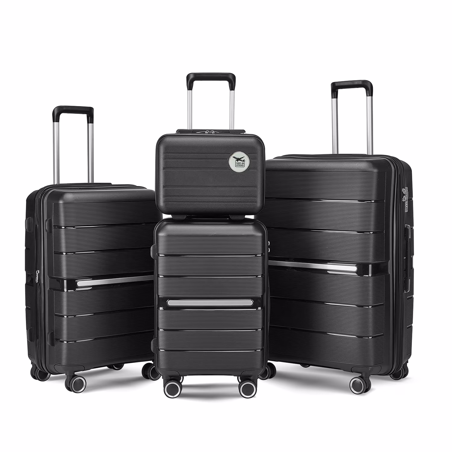 4 Piece Luggage Set, Expandable Lightweight Suitcase Set, PP Materials Travel Luggage with TSA Lock Spinner Wheels, White (14/20/24/28) - Image 13