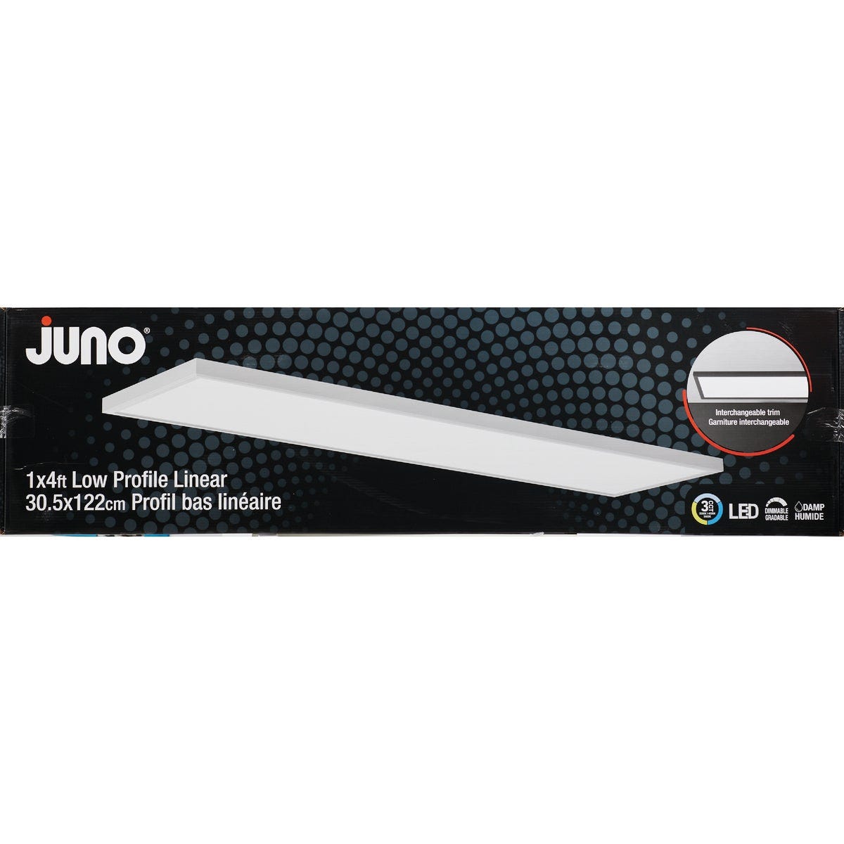 Juno 1 Ft. x 4 Ft. CCT LED Flat Panel Utility Surface Mount Ceiling Fixture with Interchangeable Trim