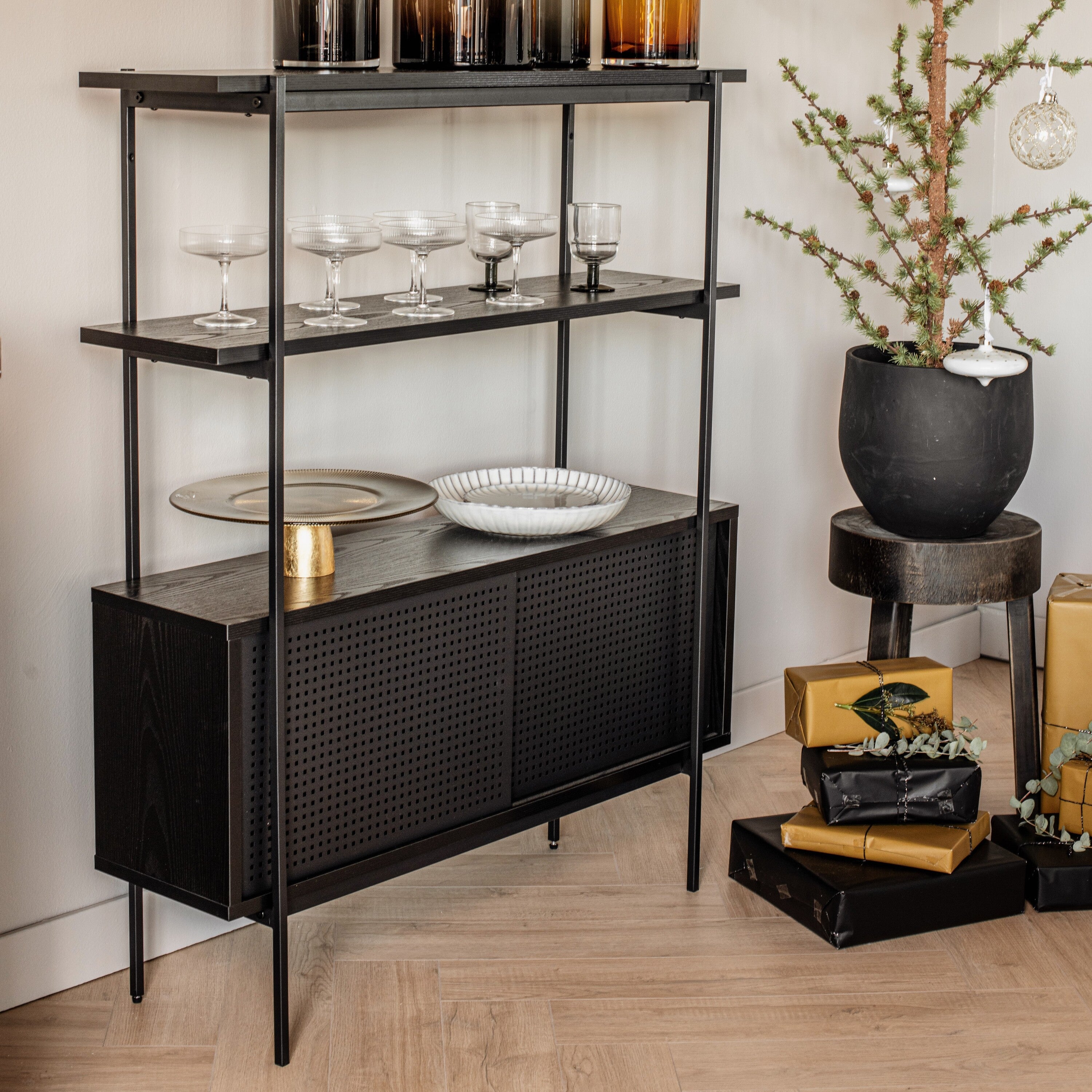 Blokker basic Sleek Wandkast - Ash Black